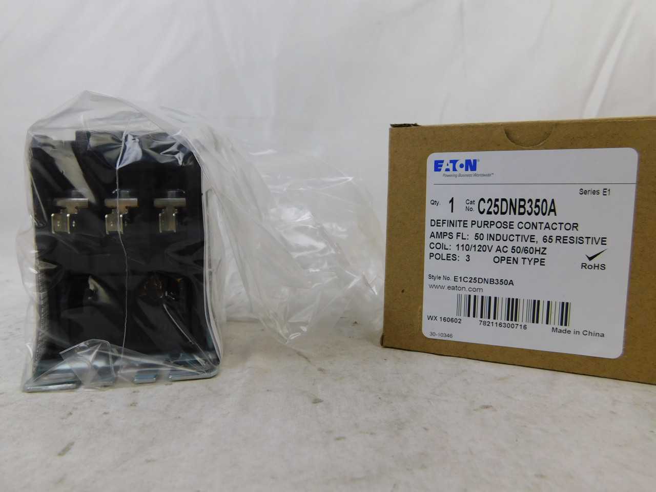 Quantity 100 of Eaton C25DNB350A Definite Purpose Contactor Open 2 OR 3 P 50A - CONTACTORS