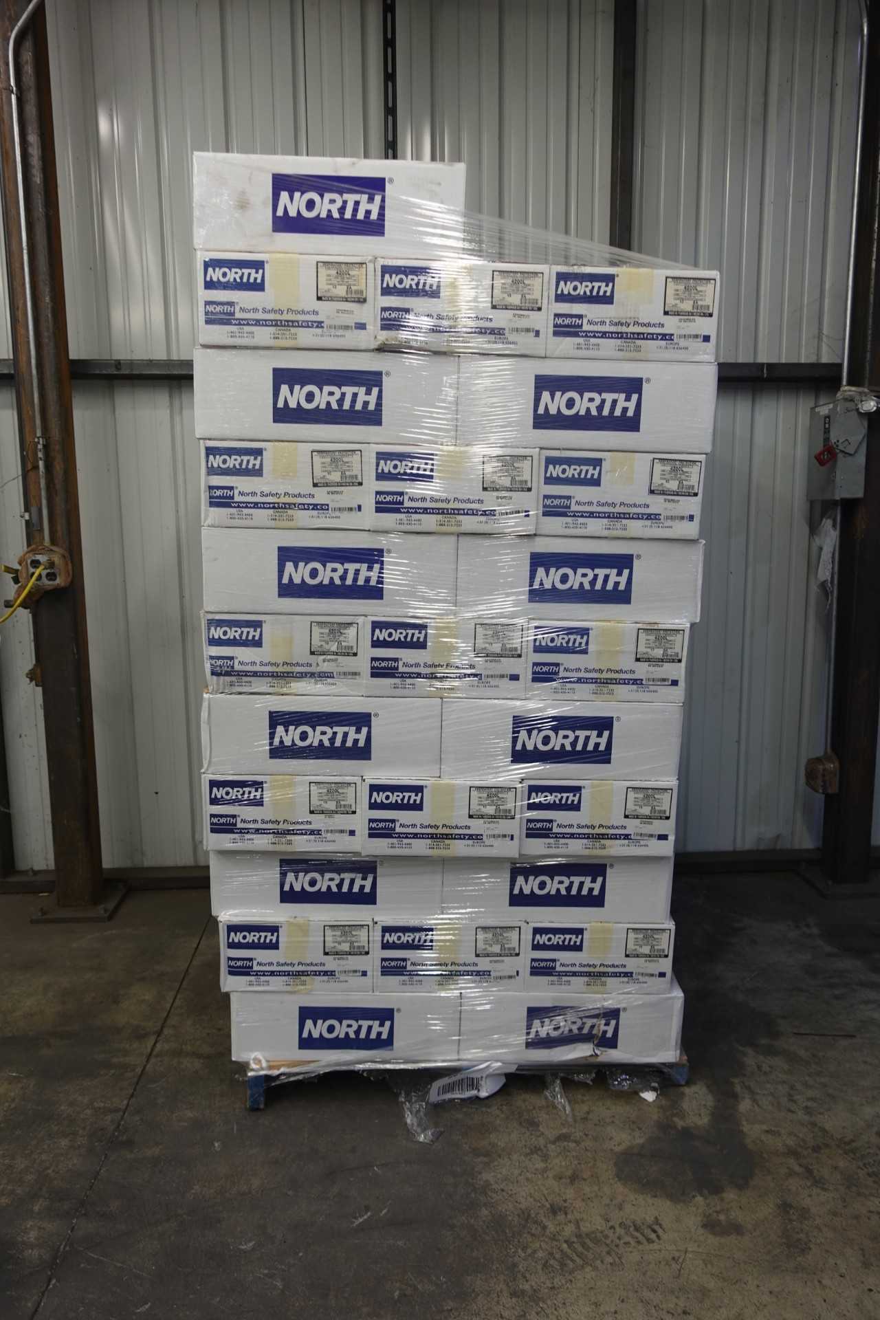 PALLET OF NORTH 4200M FACE RESPIRATOR, BOXES OF 10 - LIGHTING