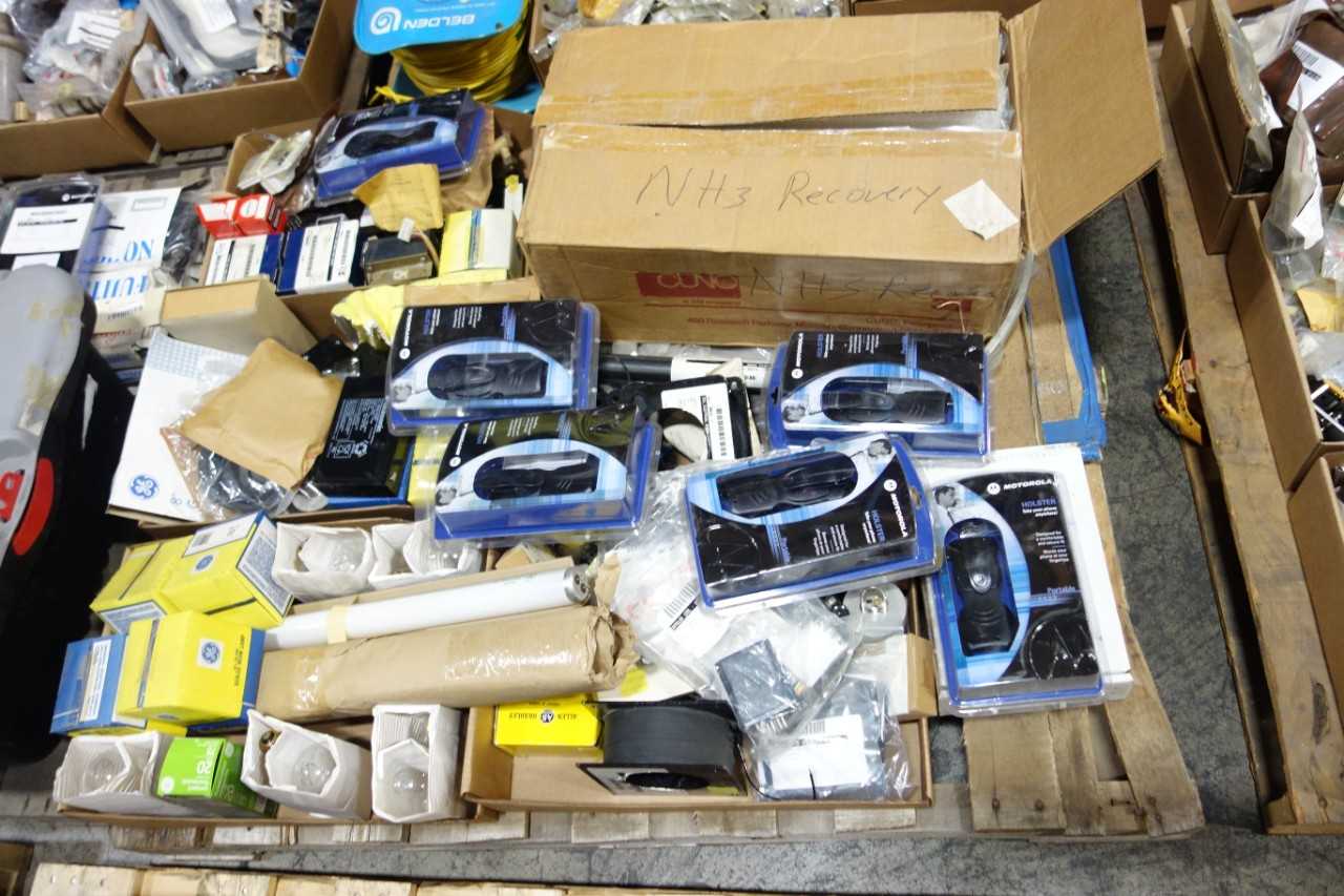 10 PALLETS OF ASSORTED MISCELLANEOUS INDUSTRIAL SURPLUS - ELECTRICAL COMPONENTS