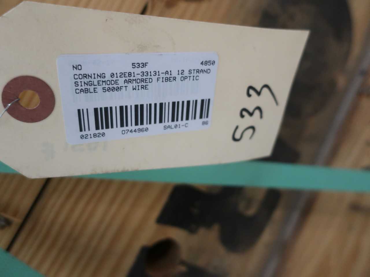 CORNING 012E81-33131-A1 12 STRAND SINGLEMODE ARMORED FIBER OPTIC CABLE 5000FT WIRE - ELECTRICAL COMPONENTS