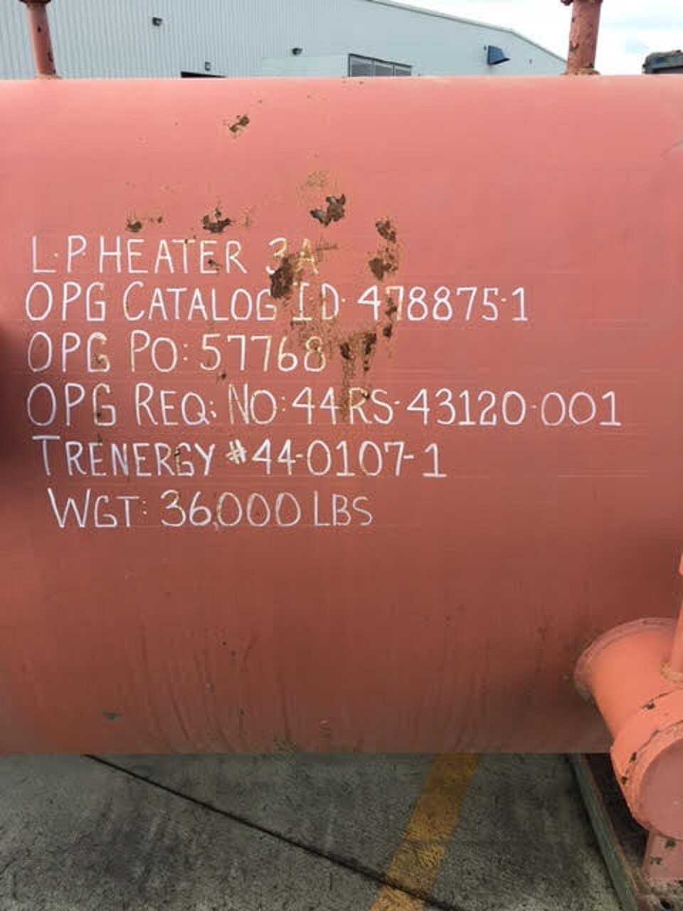 TRENERGY 44-0107-1 LP HEATER SHELL AND TUBE HEAT EXCHANGER