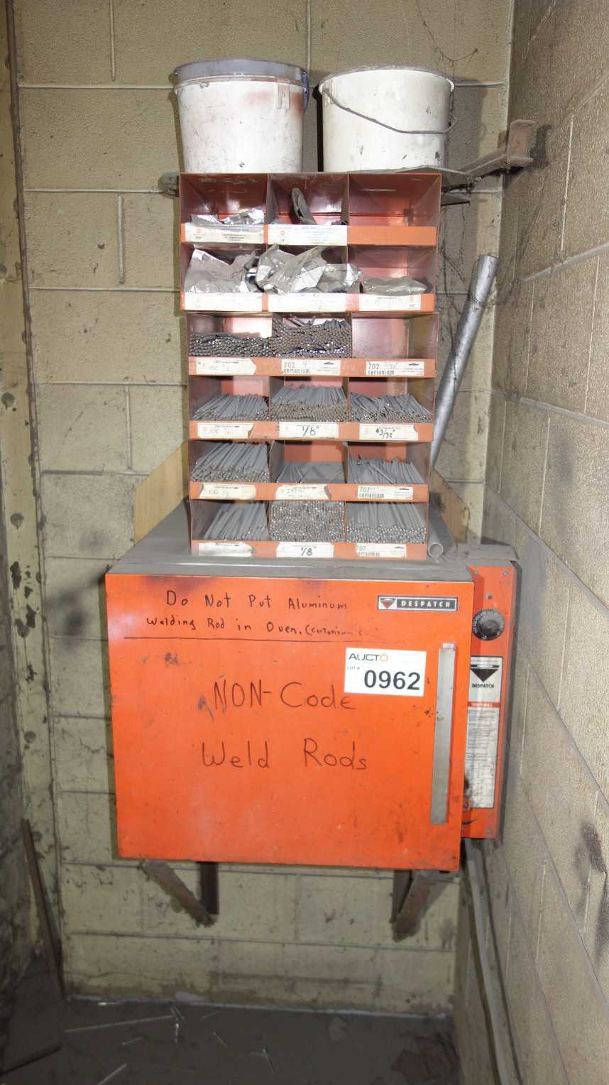 LOT OF ASSORTED WELDING ROD ELECTRODES W/ DESPATCH ELECTRODE HOLDING OVEN - WELDING EQUIPMENT