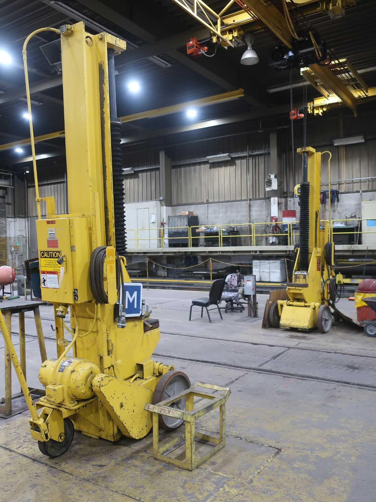 Lot of 2 50 ton portable rail jacks, 5'7" lift, 230/460V-AC - ELECTRIC MOTORS
