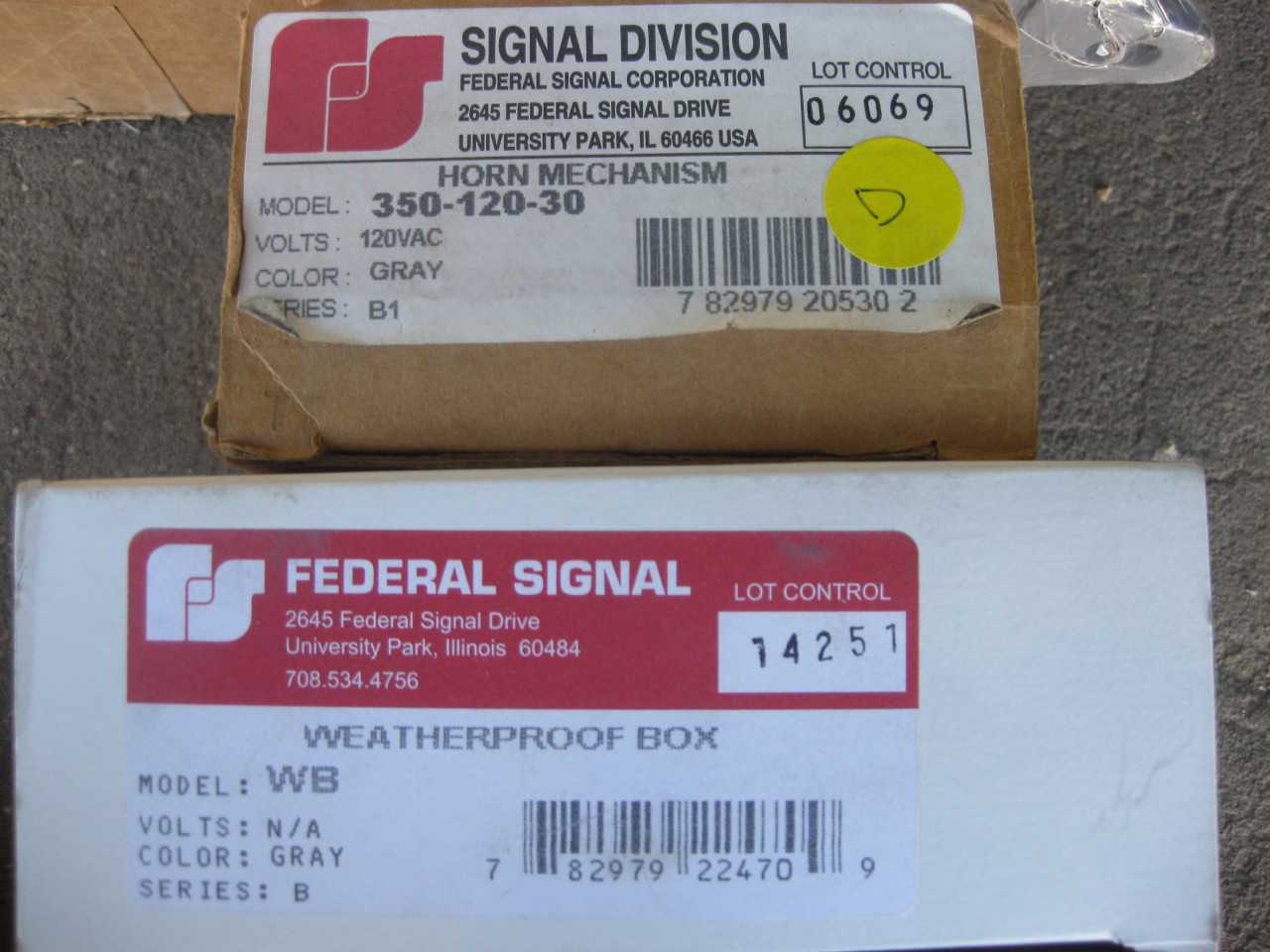 FEDERAL SIGNAL HORN & BUZZER ( QTY 8 ) - ELECTRICAL COMPONENTS