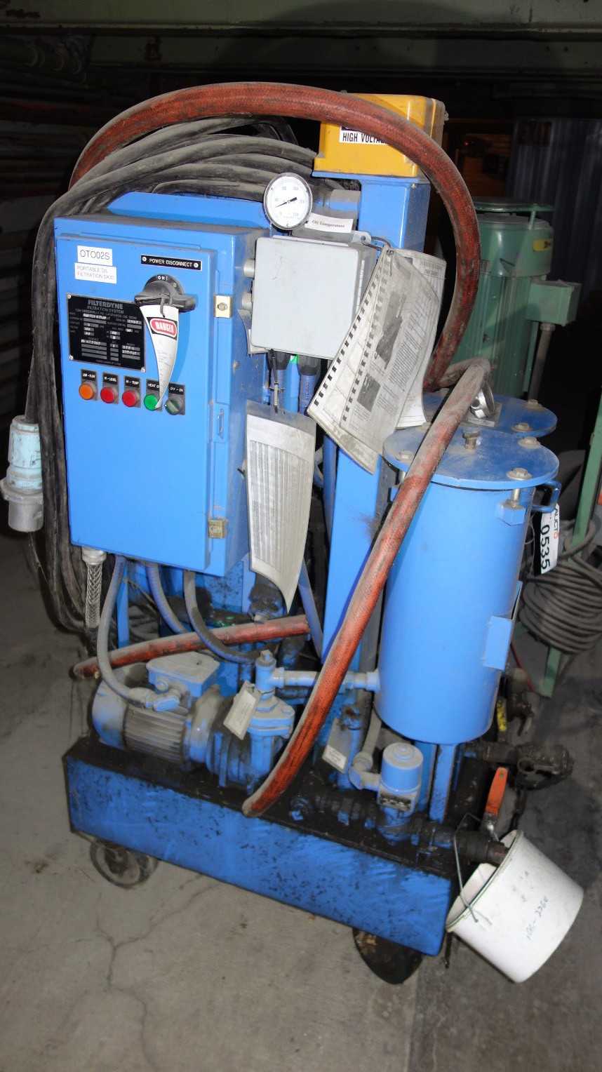 FILTERDYNE 858-300-875-JU92 480V-AC PORTABLE OIL FILTRATION SKID - PLANT & FACILITY