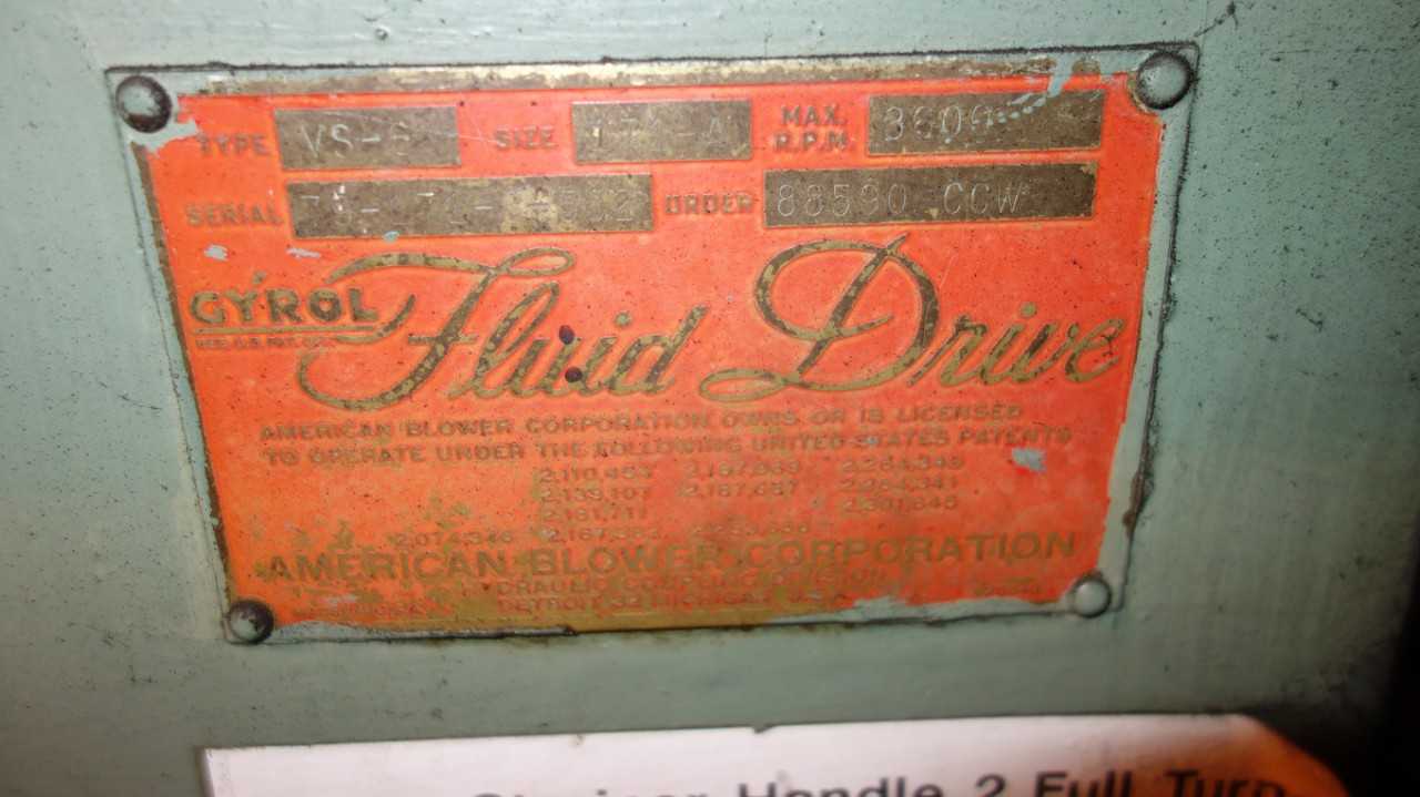 AMERICAN STANDARD VS-6 171-A GYROL FLUID DRIVE - GEAR REDUCERS