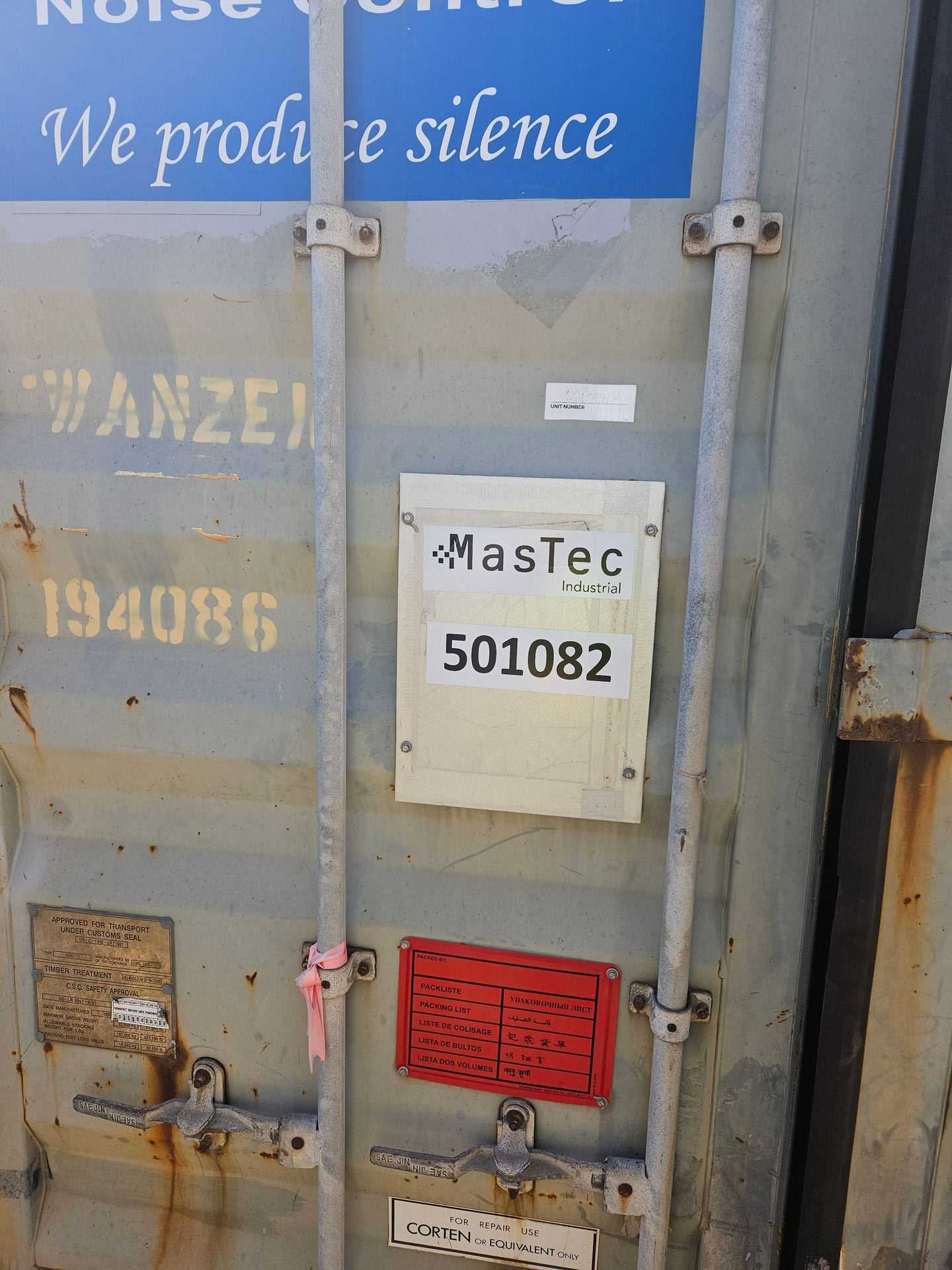 20' SHIPPING CONTAINER W/ SHELVING AND MISC SUPPLIES - TOOL STORAGE