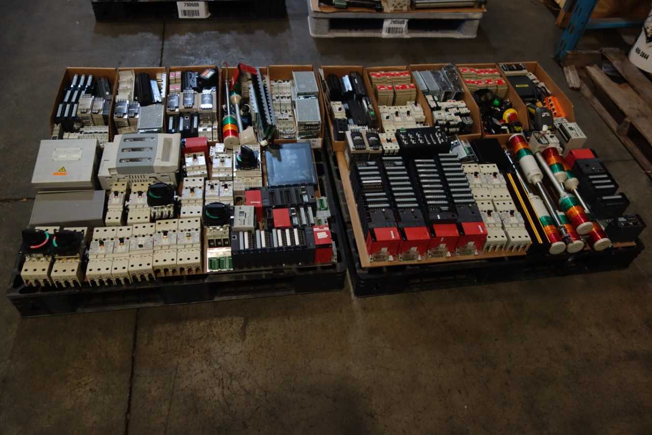 2 PALLETS OF ASSORTED ELECTRICAL CONTROLS - ELECTRICAL COMPONENTS