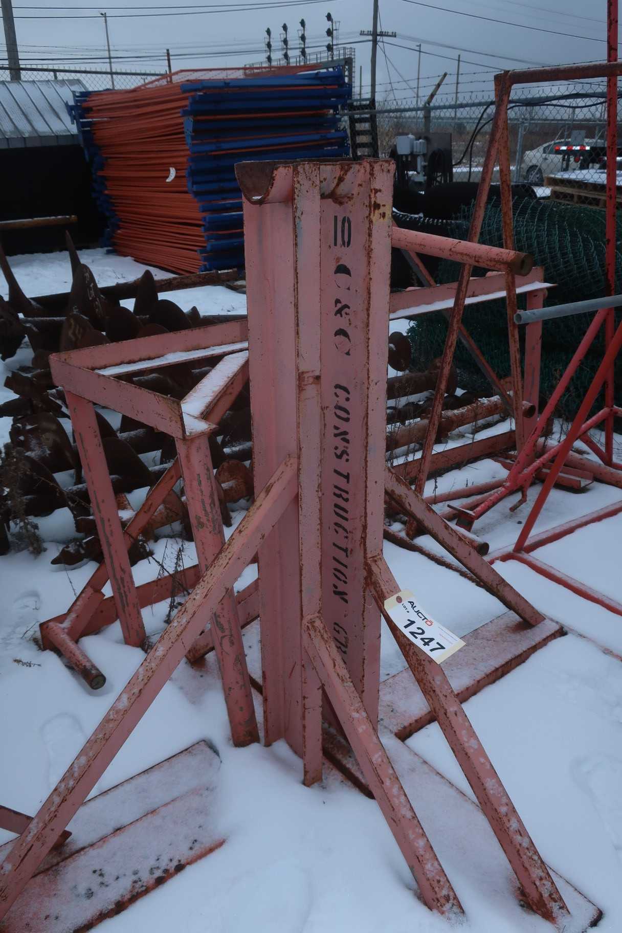 LOT OF 2 STEEL SPOOL STANDS - MATERIAL HANDLING