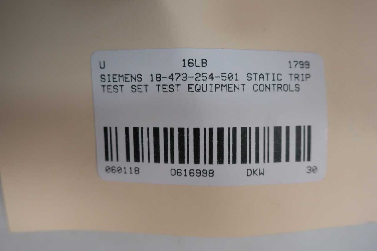 Siemens 18-473-254-501 Static Trip Test Set - ELECTRICAL TESTING EQUIPMENT