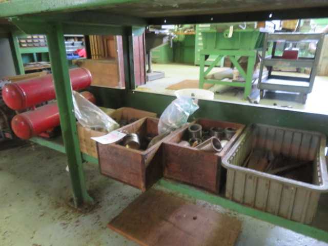 Steel table and contents on table - MISCELLANEOUS