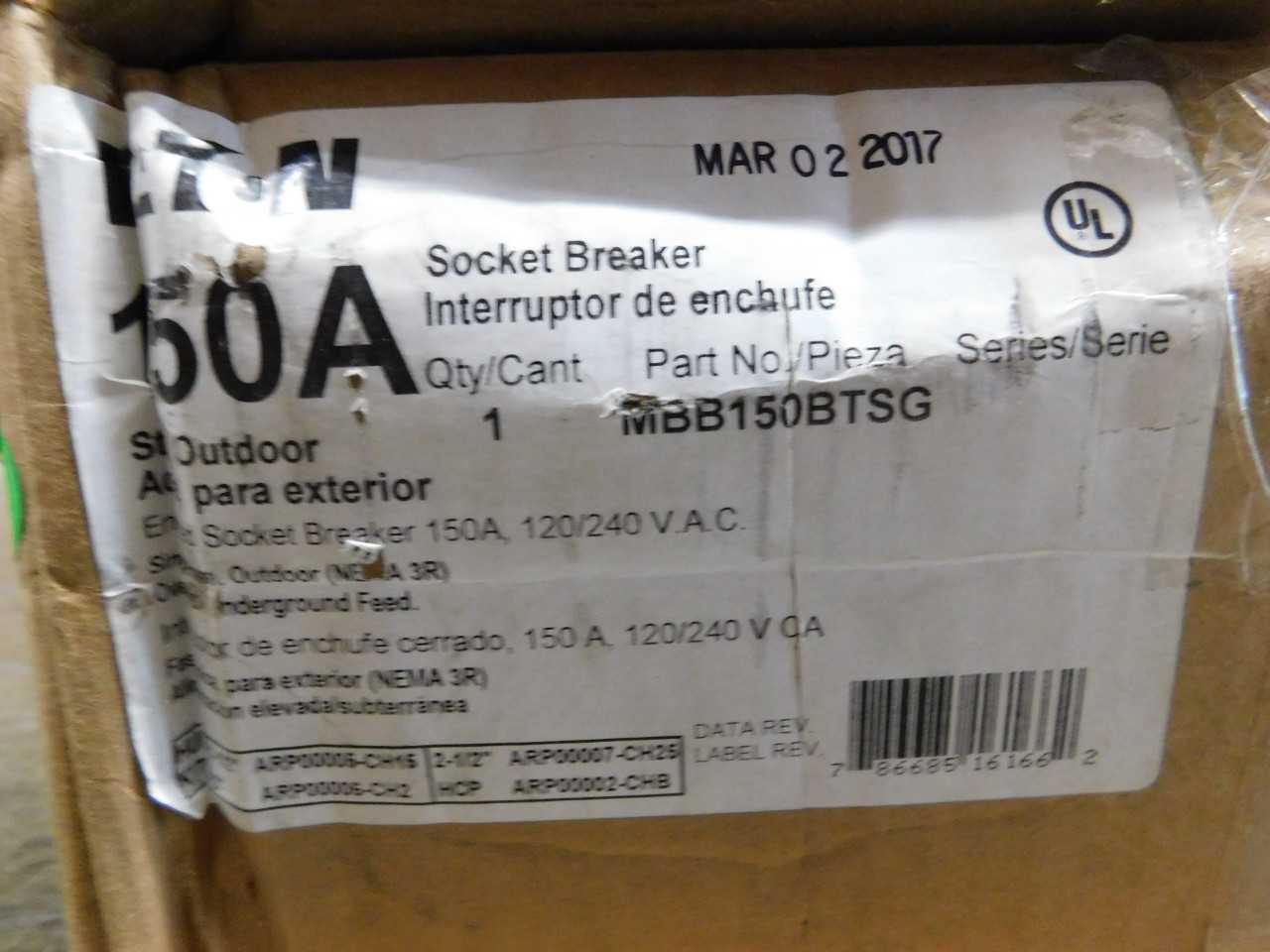 Lot of 1 Socket Breaker - CIRCUIT BREAKERS