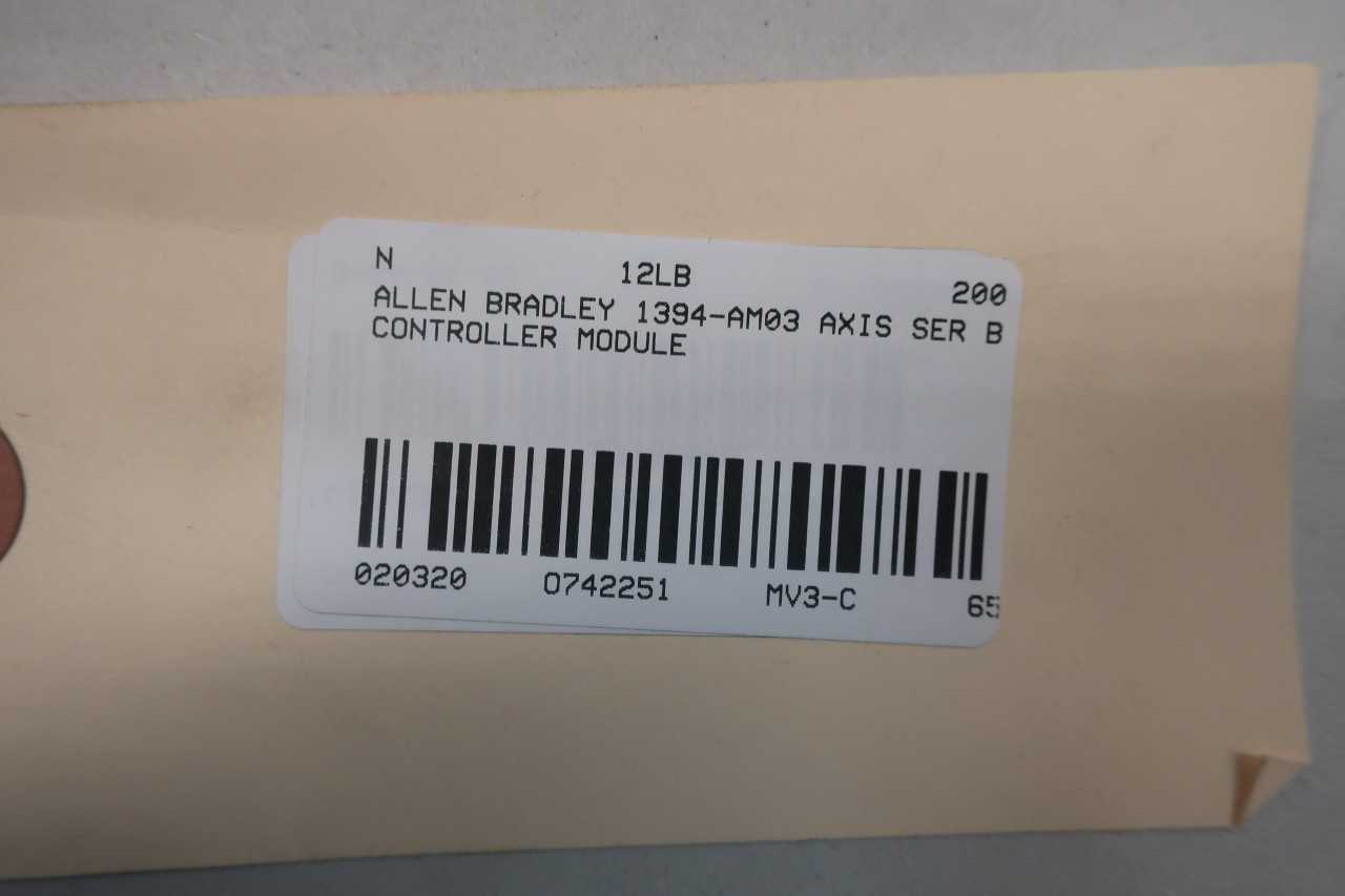 ALLEN BRADLEY 1394-AM03 SERVO CONTROLLER AXIS MODULE SER B - AUTOMATION & CONTROLS