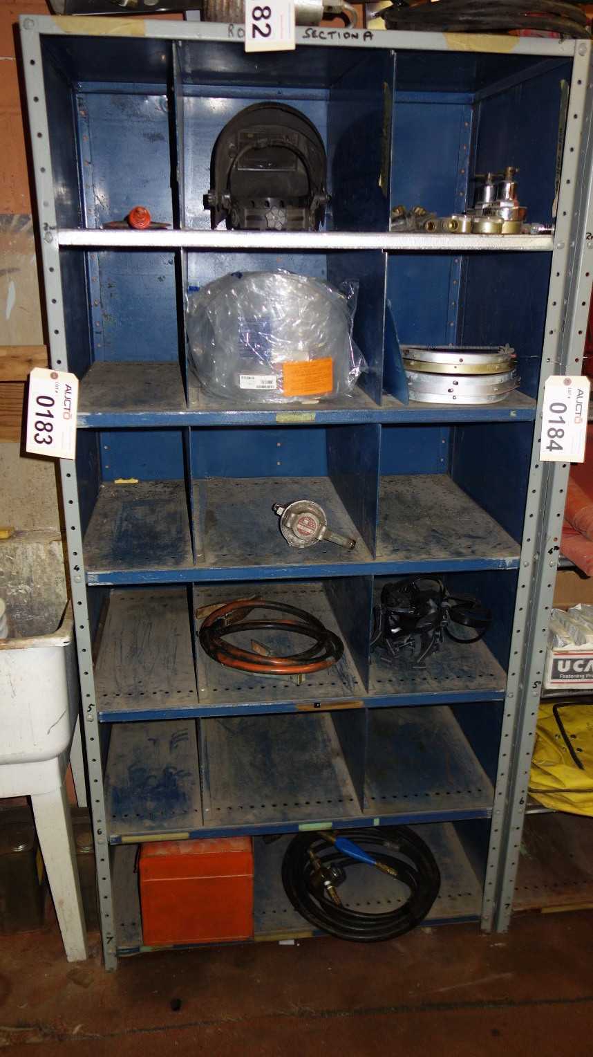 LOT OF 2 STEEL SHELVES (CONTENTS NOT INCLUDED) - ELECTRIC POWER TOOLS
