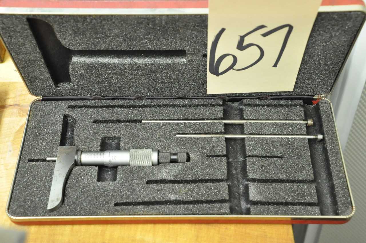 1 Starrett No 443 and 1 Mitutoyo Depth Mics with Cases - ELECTRIC POWER TOOLS