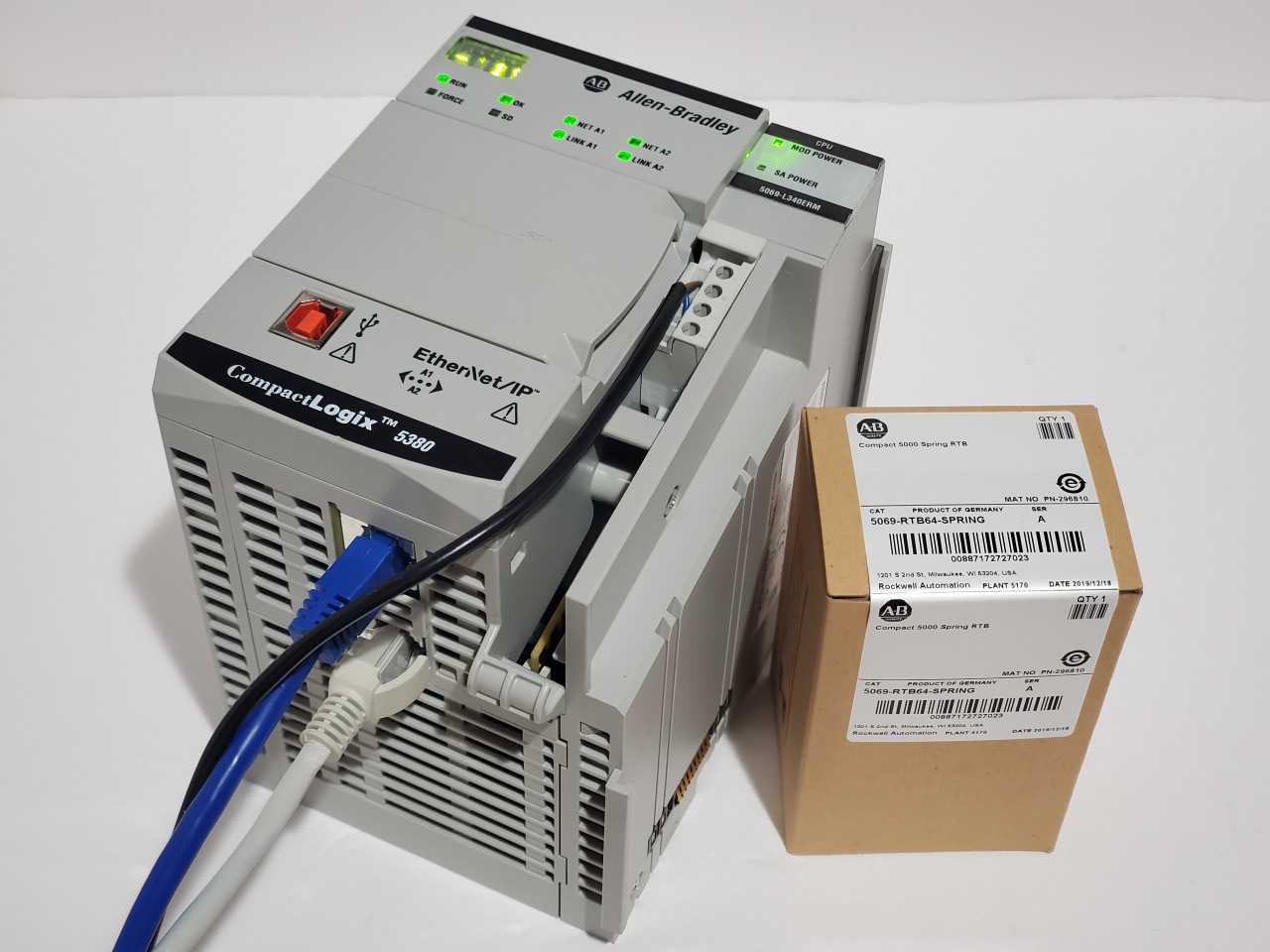Allen Bradley CompactLogix 5069-L340ERM Plus Brand new 5069-RTB64 Spring - AUTOMATION & CONTROLS