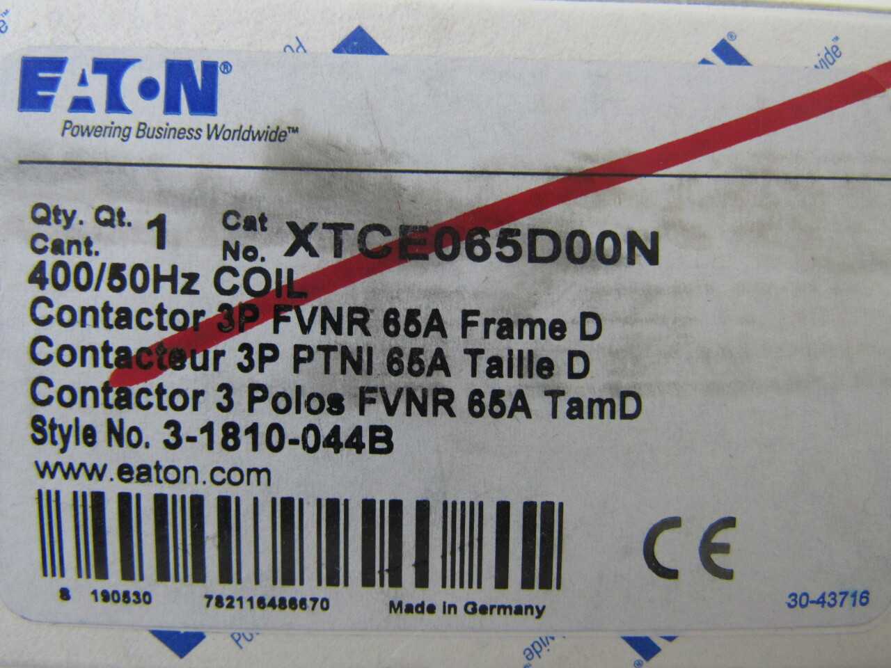 Quantity of 20x XTCE065D00N Non-Reversing Contactors - CONTACTORS Quantity of 20x XTCE065D00N Non-Reversing Contactors - CONTACTORS