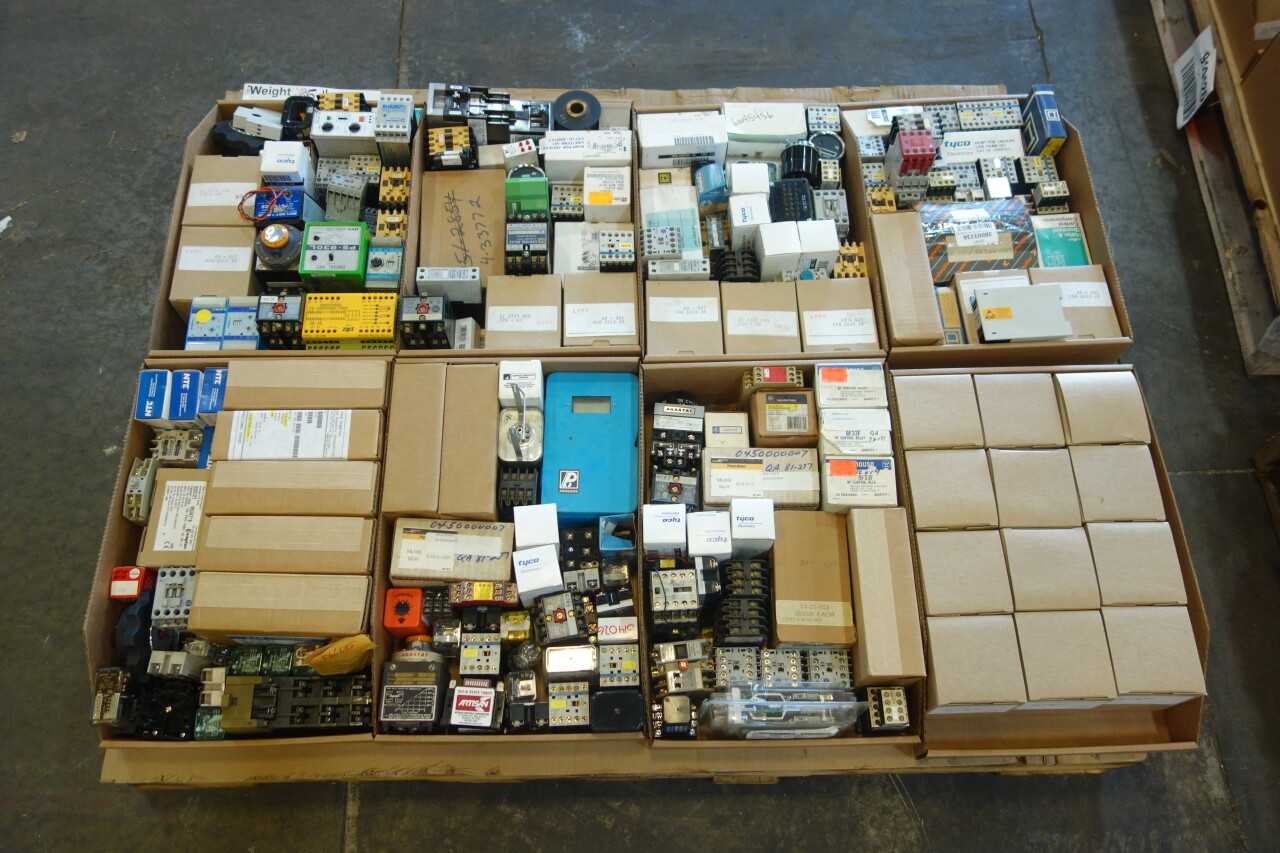 3 PALLETS OF ASSORTED ELECTRICAL TIMERS, RELAYS, COUNTERS - ELECTRICAL COMPONENTS