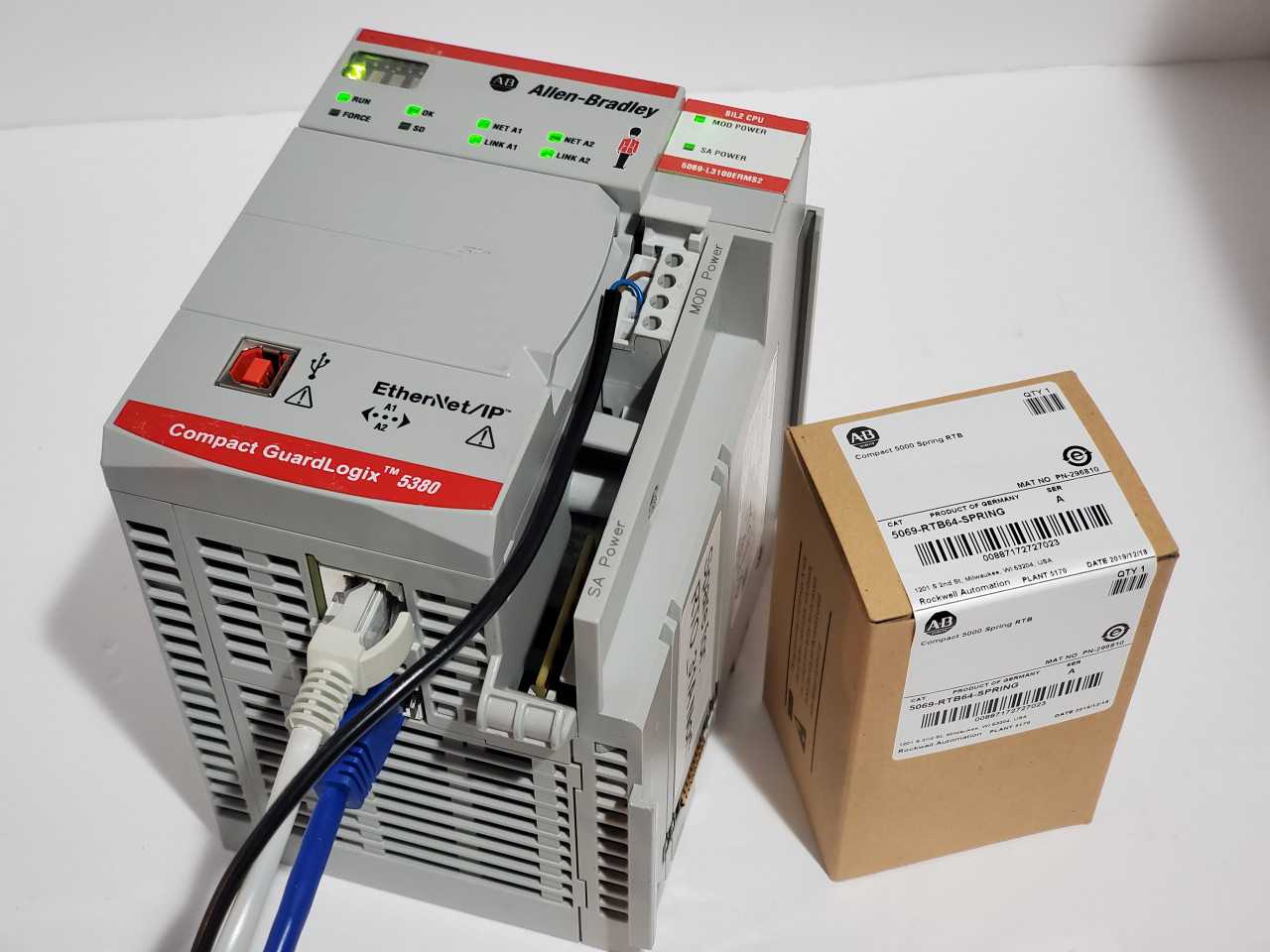 Allen Bradley CompactLogix 5069-L3100ERMS2 Plus Brand new 5069-RTB64 Spring - AUTOMATION & CONTROLS