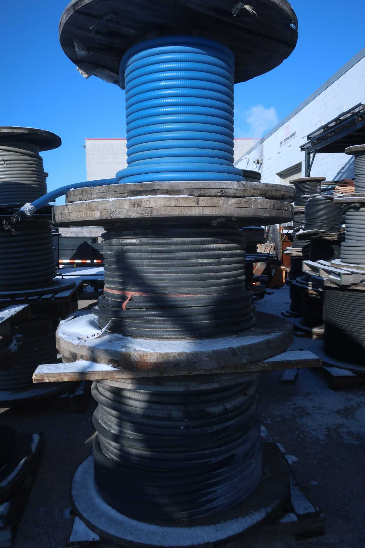 3 SPOOLS OF ASSORTED INSULATED CABLE-WIRE - ELECTRICAL COMPONENTS
