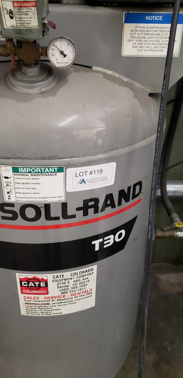 Ingersoll Rand T30 Air Compressor - AIR COMPRESSORS