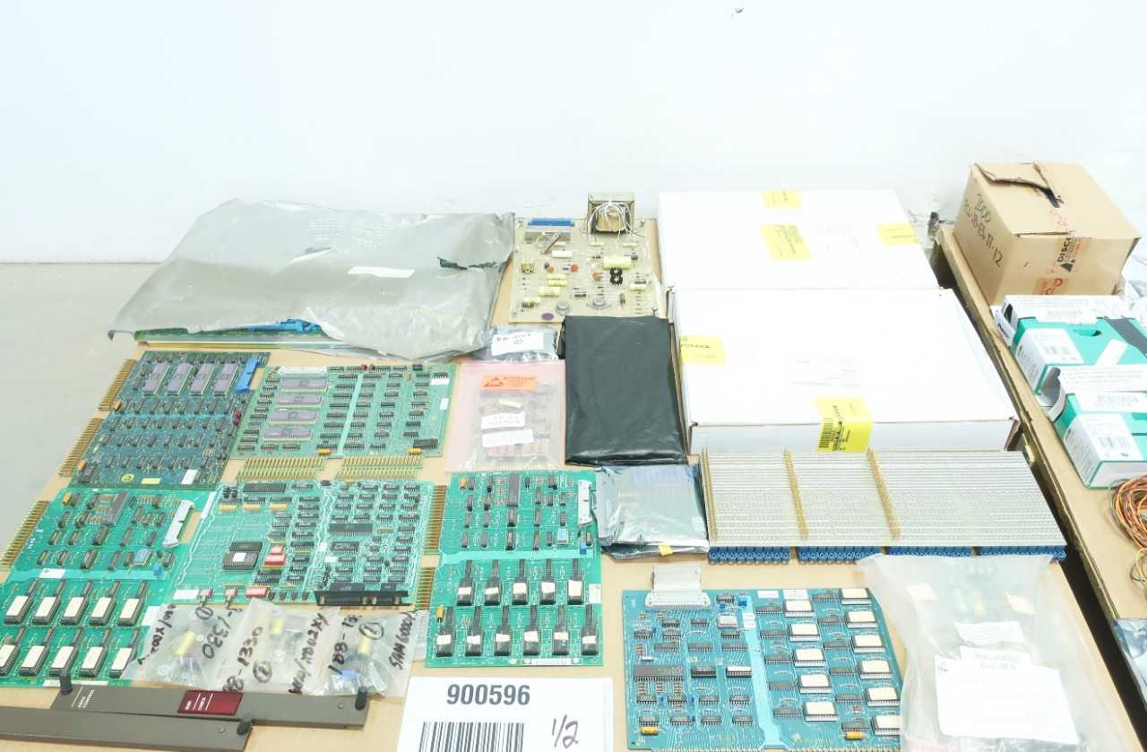 2 PALLETS OF ASSORTED PCB CIRCUIT BOARDS, MODULES, HEAT SHRINK TUBING, PNEUMATIC VALVE WIRE PLUG - AUTOMATION & CONTROLS