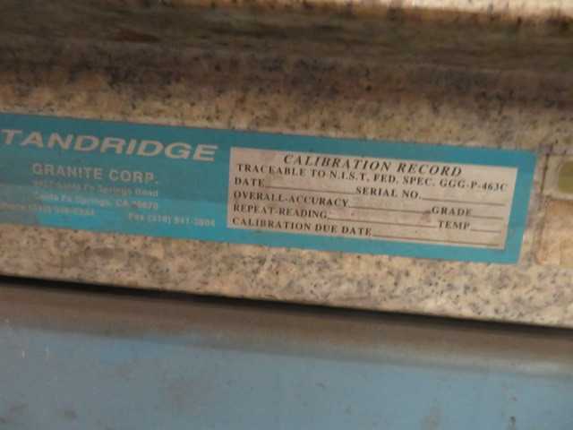 Standridge Granite Surface plate and stand, 48" X 30" X 7" - MISCELLANEOUS