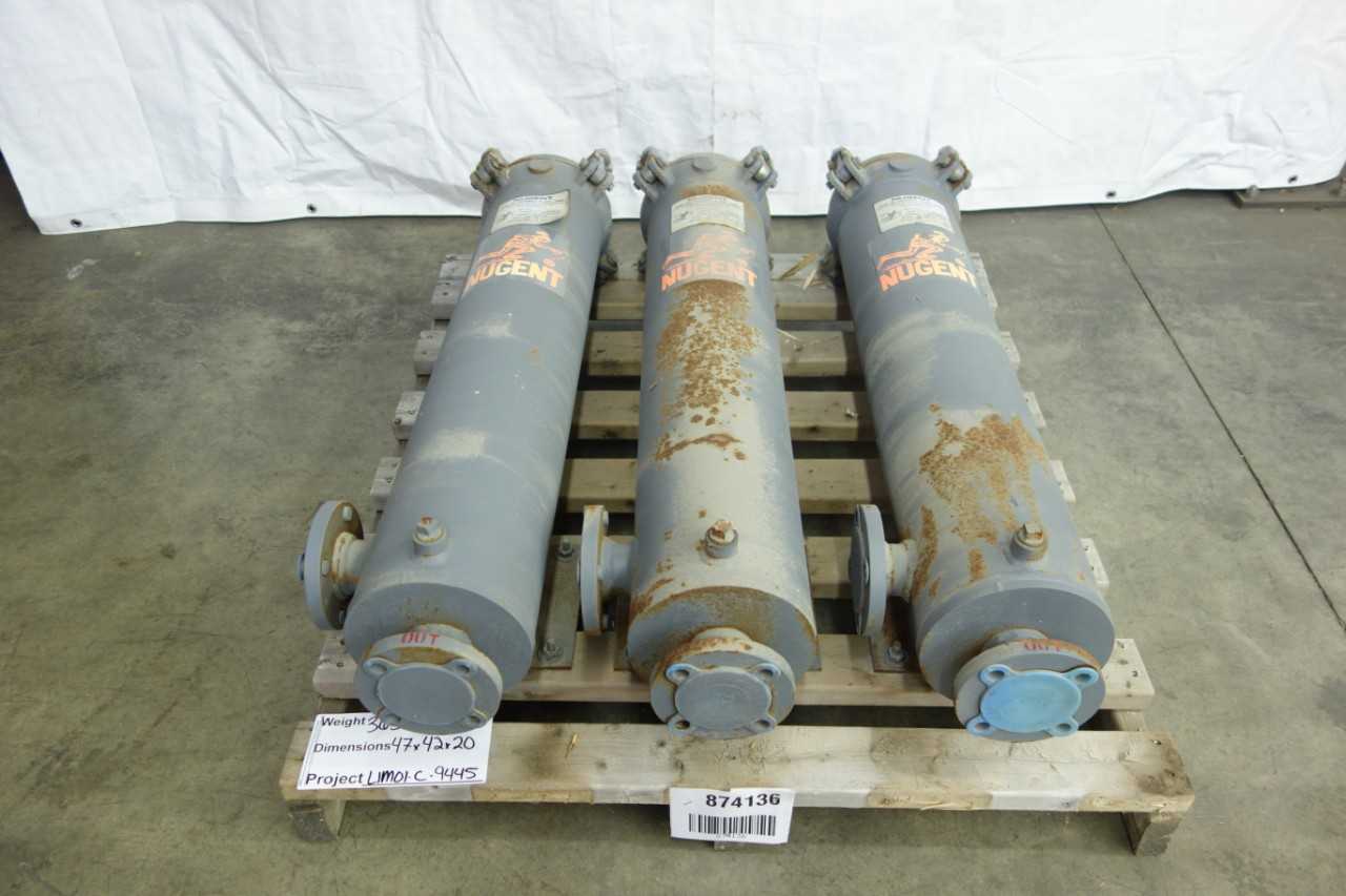 LOT OF 3 NUGNET 1577-4LB-SN-CC SPRING LOADED FILTER HOUSINGS - PROCESS EQUIPMENT