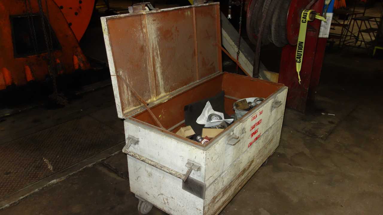 ROLLING JOB BOX WITH HARDWARE AND RIGGING EQUIPMENT - MISCELLANEOUS