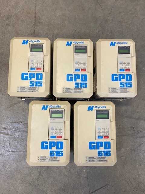 Lot of 5 Yaskawa GPD515C-B021 Magnetek CIMR-G5M47P5 AC Drives - Used - Bench Tested - MOTOR DRIVES