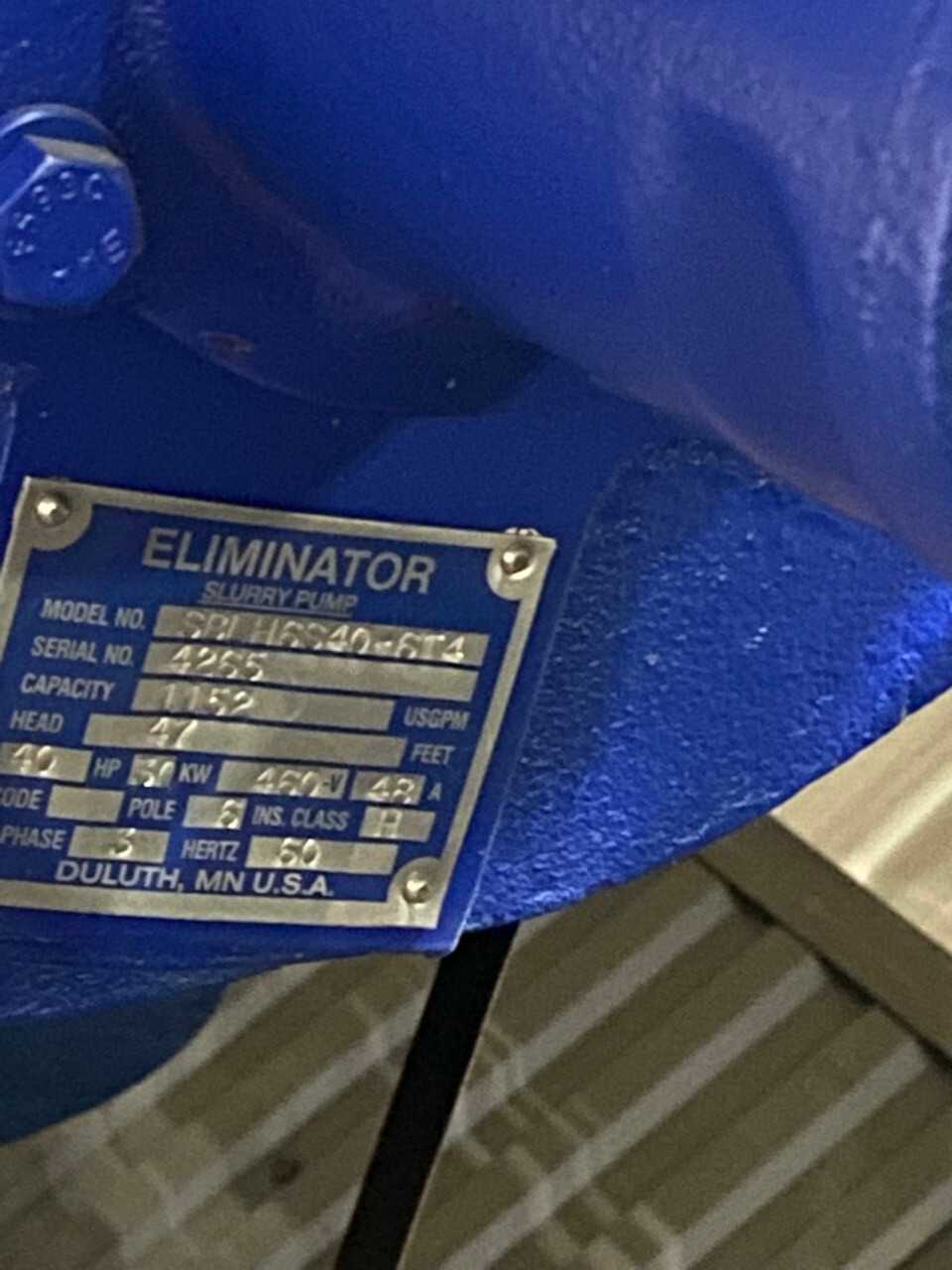 Eliminator Slurry Pump - PUMPS