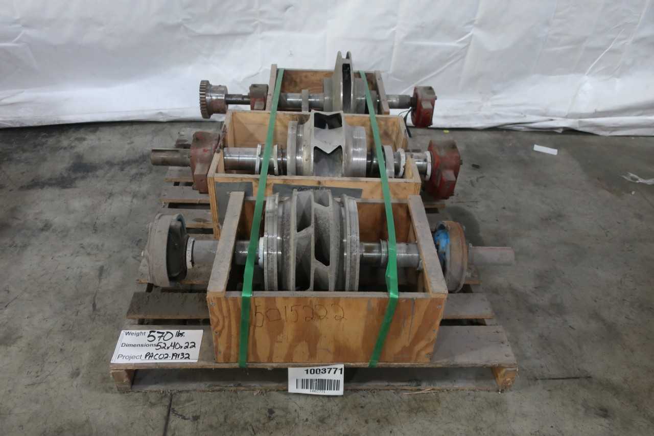LOT OF 3 STAINLESS STEEL PUMP IMPELLOR ASSEMBLIES - PUMPS