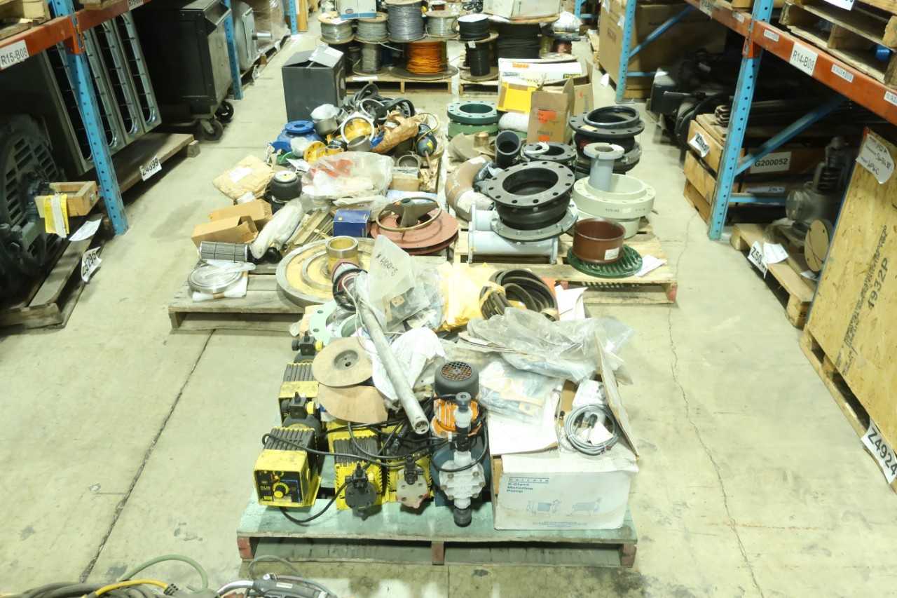 5 PALLETS OF ASSORTED PUMPS & PUMP PARTS METERING PUMPS IMPELLERS CASINGS FITTINGS SEALS - MISCELLANEOUS