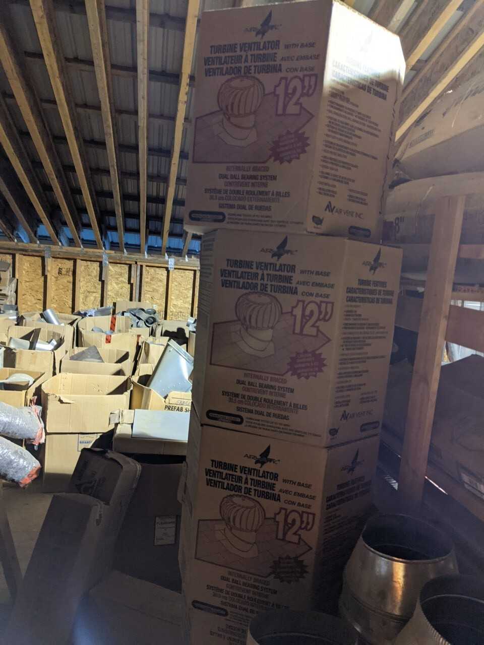 Large assortment of Duct work on mezzanine - HVAC EQUIPMENT