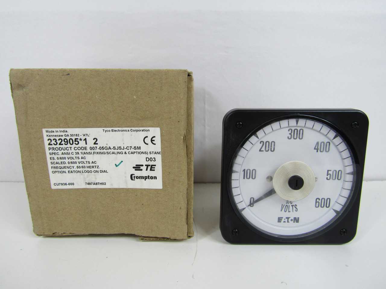 Quantity 3 of Eaton 007-05GA-SJSJ-C7-SM Meter 600VAC - ELECTRICAL COMPONENTS Quantity 3 of Eaton 007-05GA-SJSJ-C7-SM Meter 600VAC - ELECTRICAL COMPONENTS