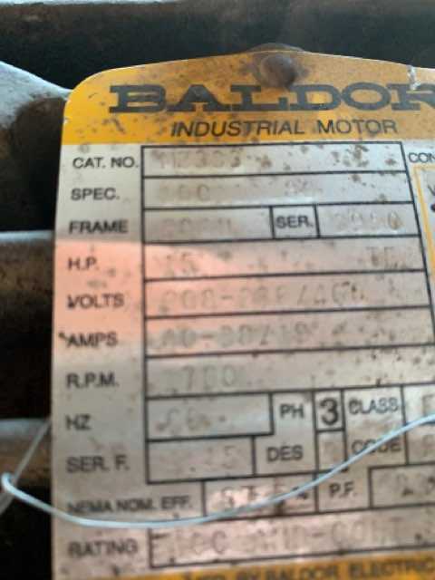 15 HP 1800 RPM 284U Frame Baldor Motor - ELECTRIC MOTORS