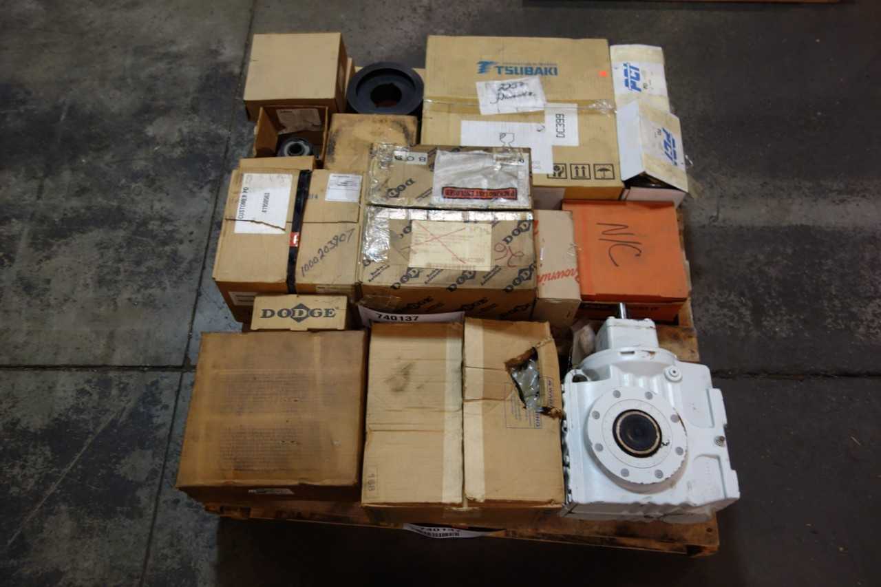 1 PALLET OF ASSORTED V-BELT SHEAVES, GEAR REDUCERS, CLUTCH BRAKES & CLUTCH- DODGE, BROWNING - GEAR REDUCERS 1 PALLET OF ASSORTED V-BELT SHEAVES, GEAR REDUCERS, CLUTCH BRAKES & CLUTCH- DODGE, BROWNING - GEAR REDUCERS