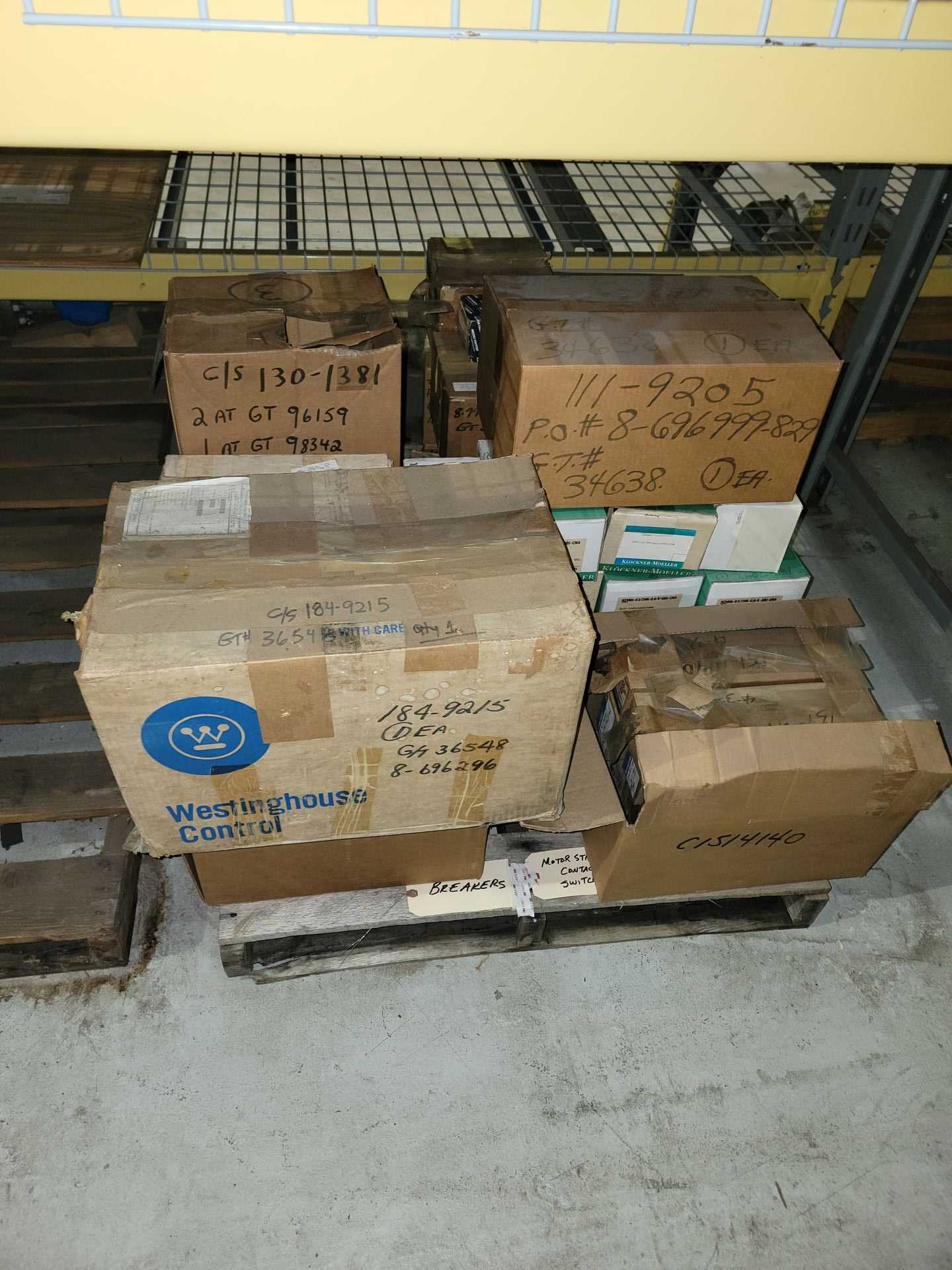 BULK LOT OF TRANSFORMERS, BREAKERS, DISCONNECT SWITCHES, FUSES-KITS/HOLDERS QTY 2 PALLETS - INDUSTRIAL PARTS