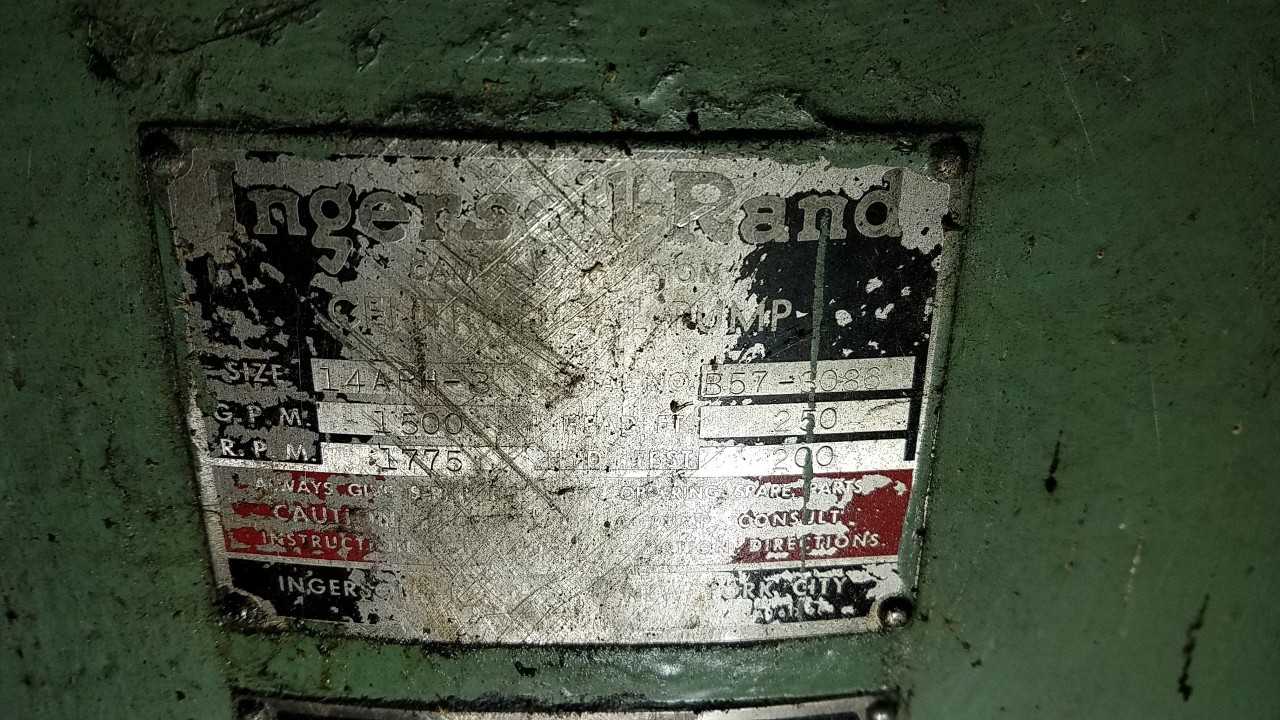 INGERSOLL RAND 14APH-3 1500GPM 440V-AC 125HP MULTI-STAGE VERTICAL CENTRIFUGAL PUMP - CENTRIFUGAL PUMP