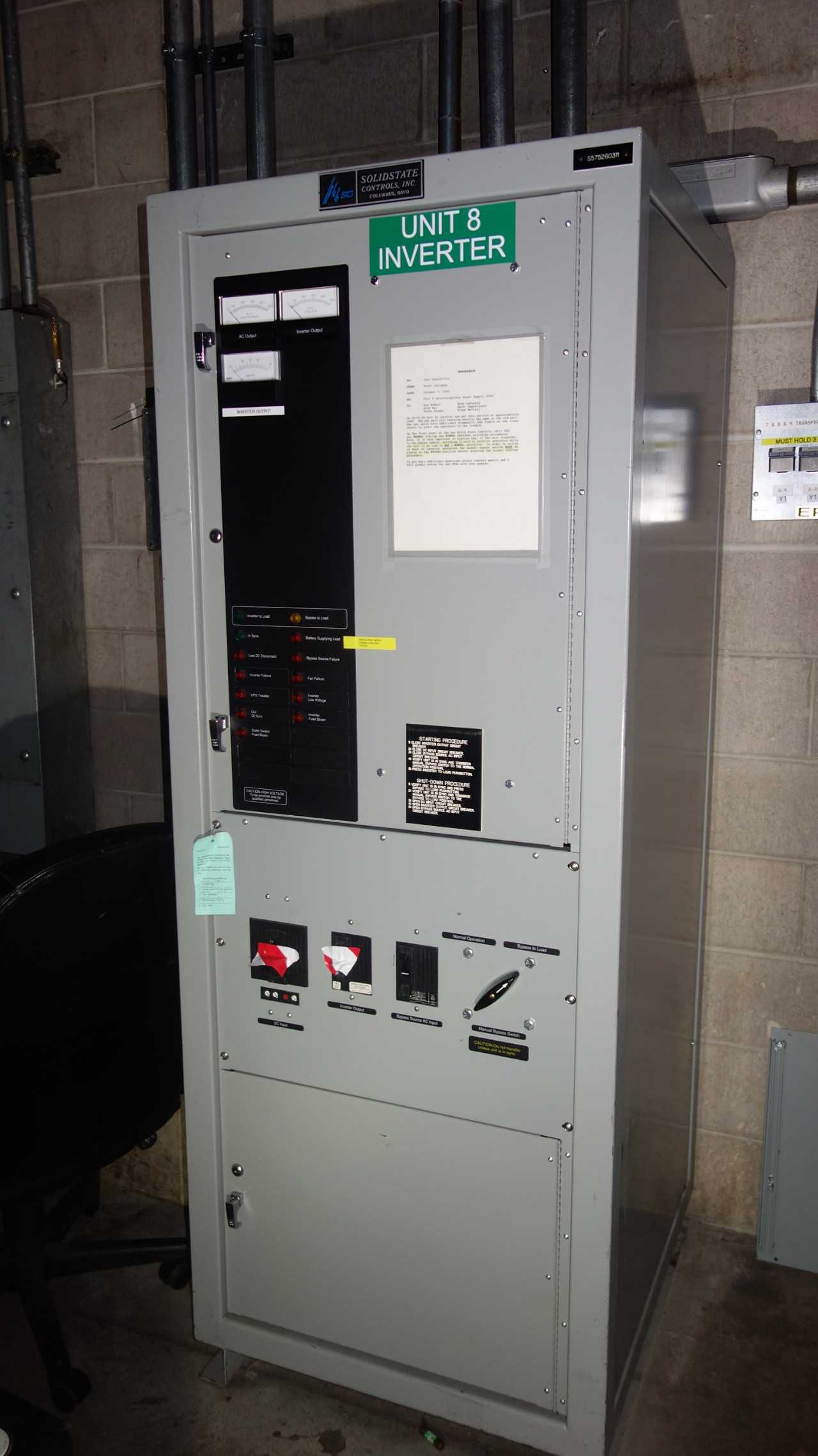 LOT OF 3 SOLIDSTATE SS12100N 10 KVA INVERTERS 120V-AC - ELECTRICAL COMPONENTS