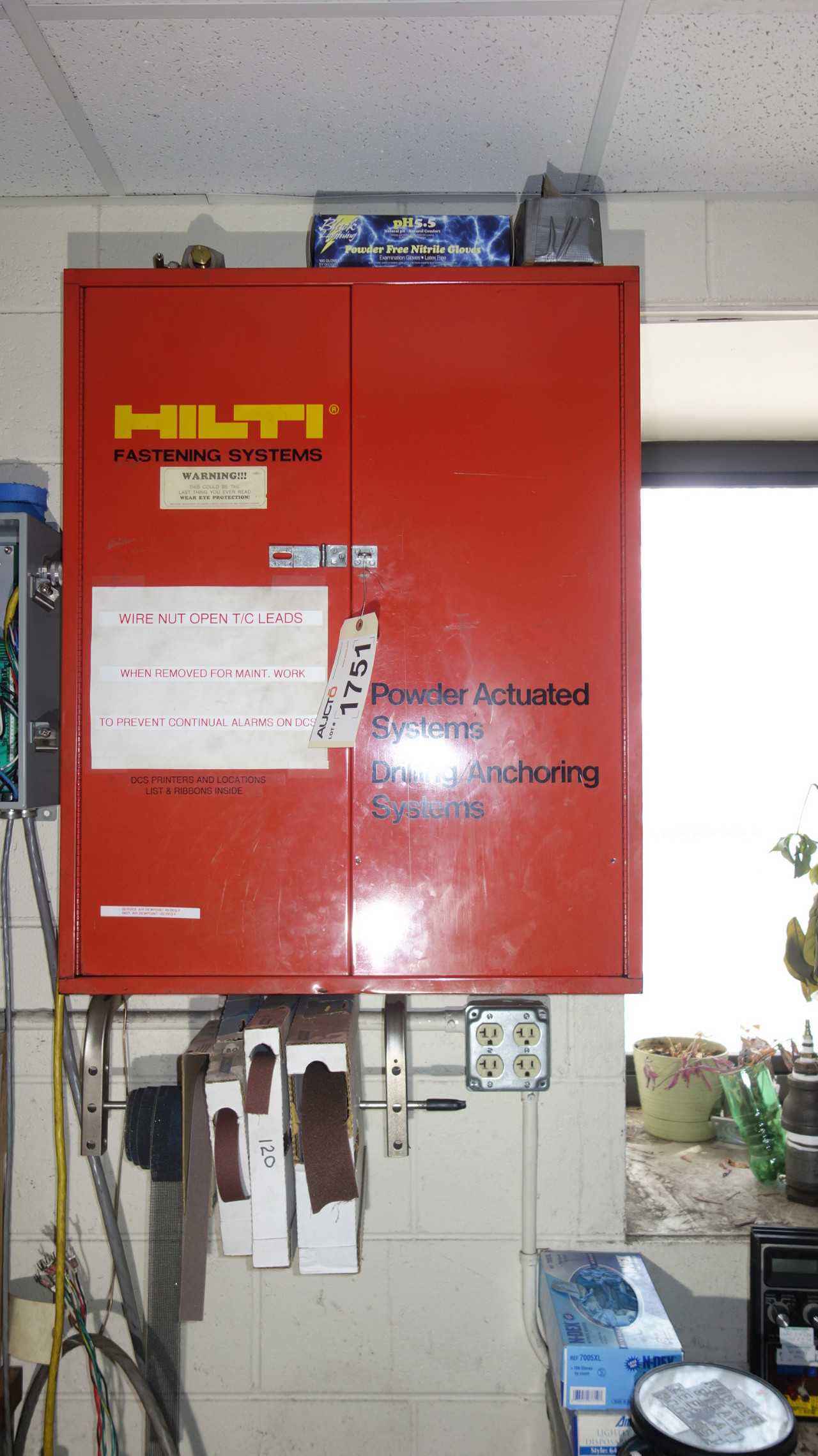 HILTI WALL MOUNTED CABINET WITH CONTENTS - TOOL STORAGE