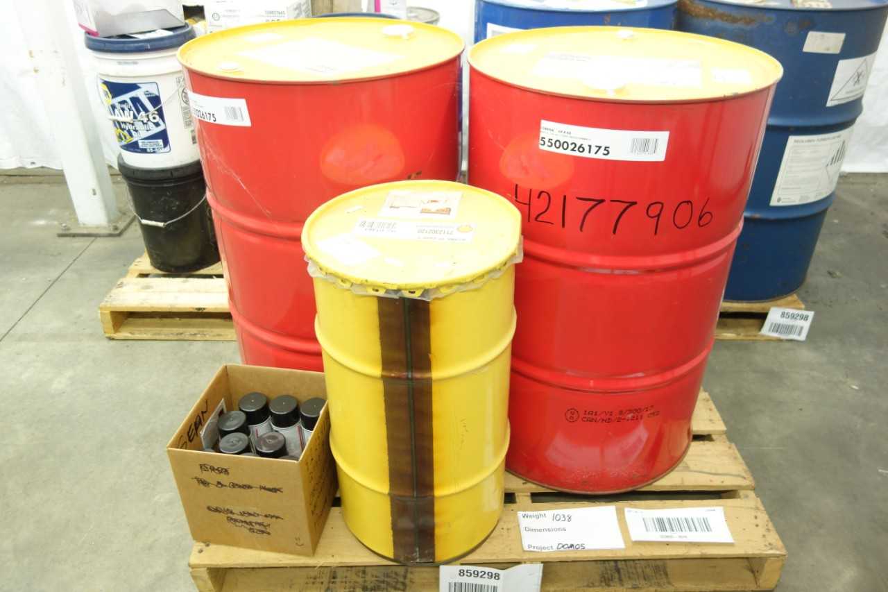 3 PALLETS OF OIL AND GREASE - PALLET JACKS