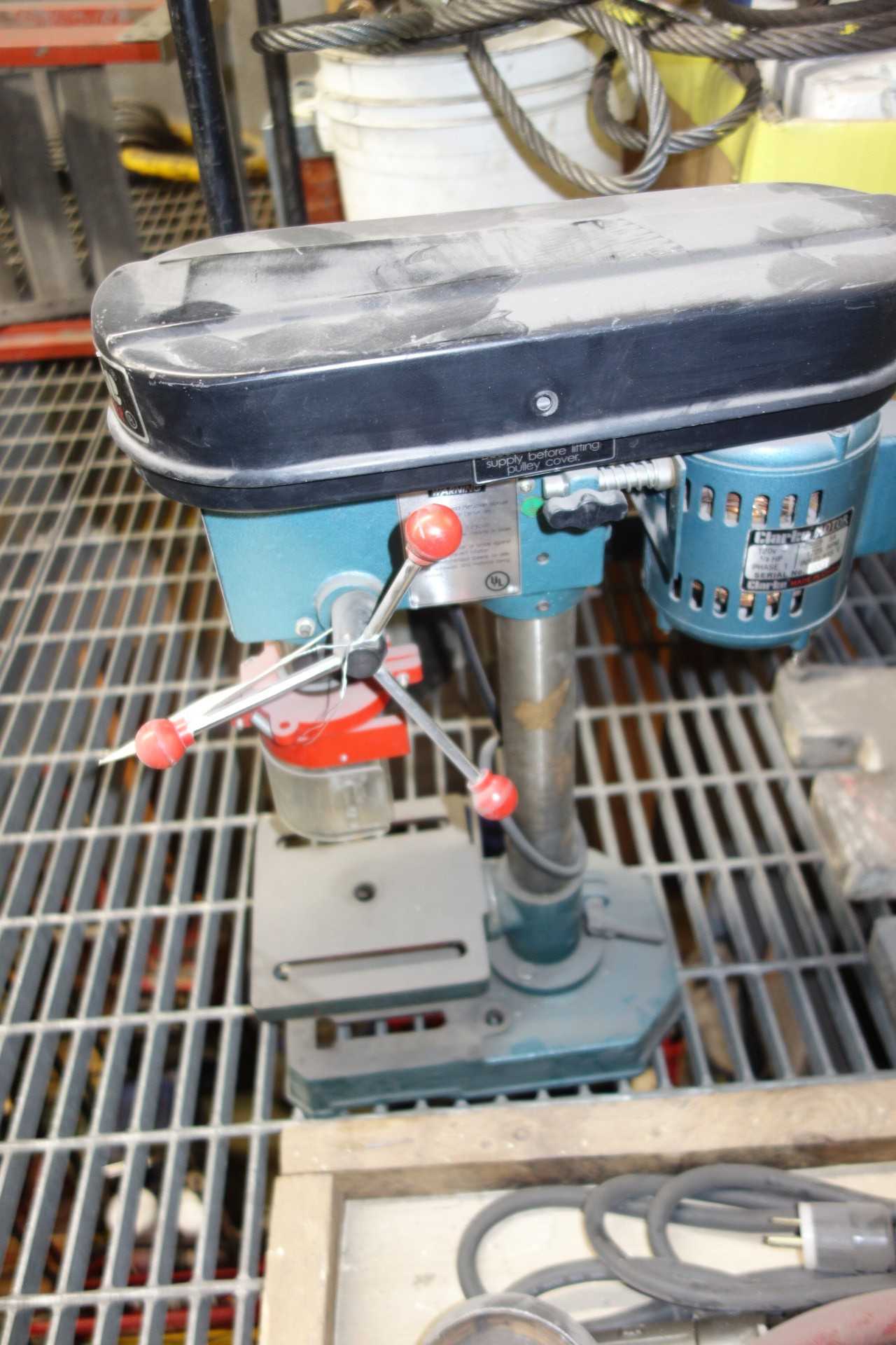 Lot of Assorted tools - Clark drill press, Milwaukee air grinder, electric grinder, drill press - UPRIGHT DRILL PRESSES