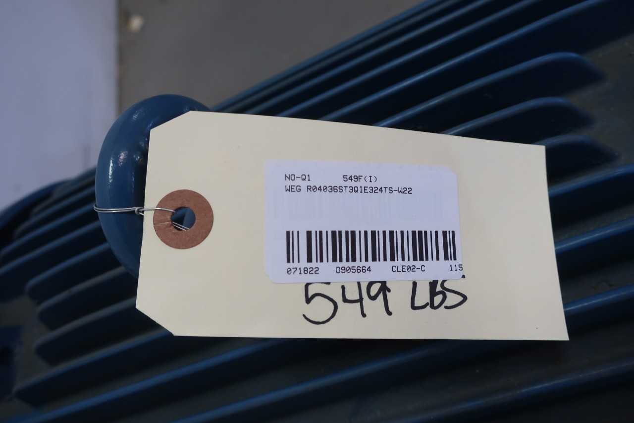 WEG R04036ST3QIE324TS-W22 NEMA 324/6TS 3PH 40HP 3555RPM 1-7/8IN 460V-AC MOTOR - ELECTRIC MOTORS