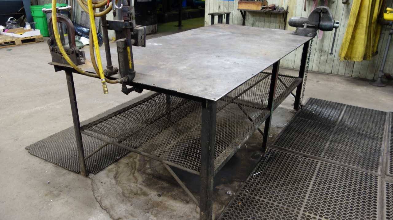 HEAVY DUTY STEEL WORK TABLE 32 IN 96 IN 38 IN - PLANT & FACILITY