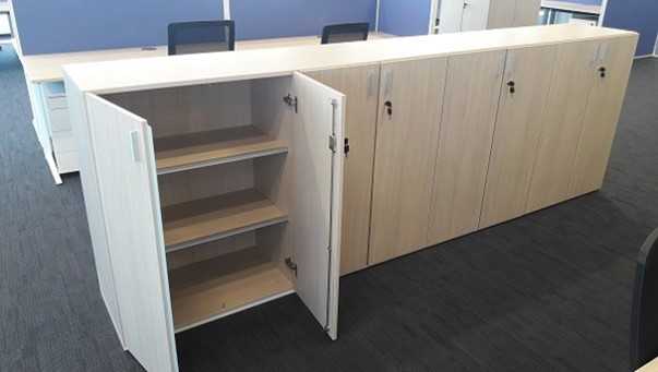 Lot of (3) Lockable Wooden Cupboards w/Shelves - MISCELLANEOUS