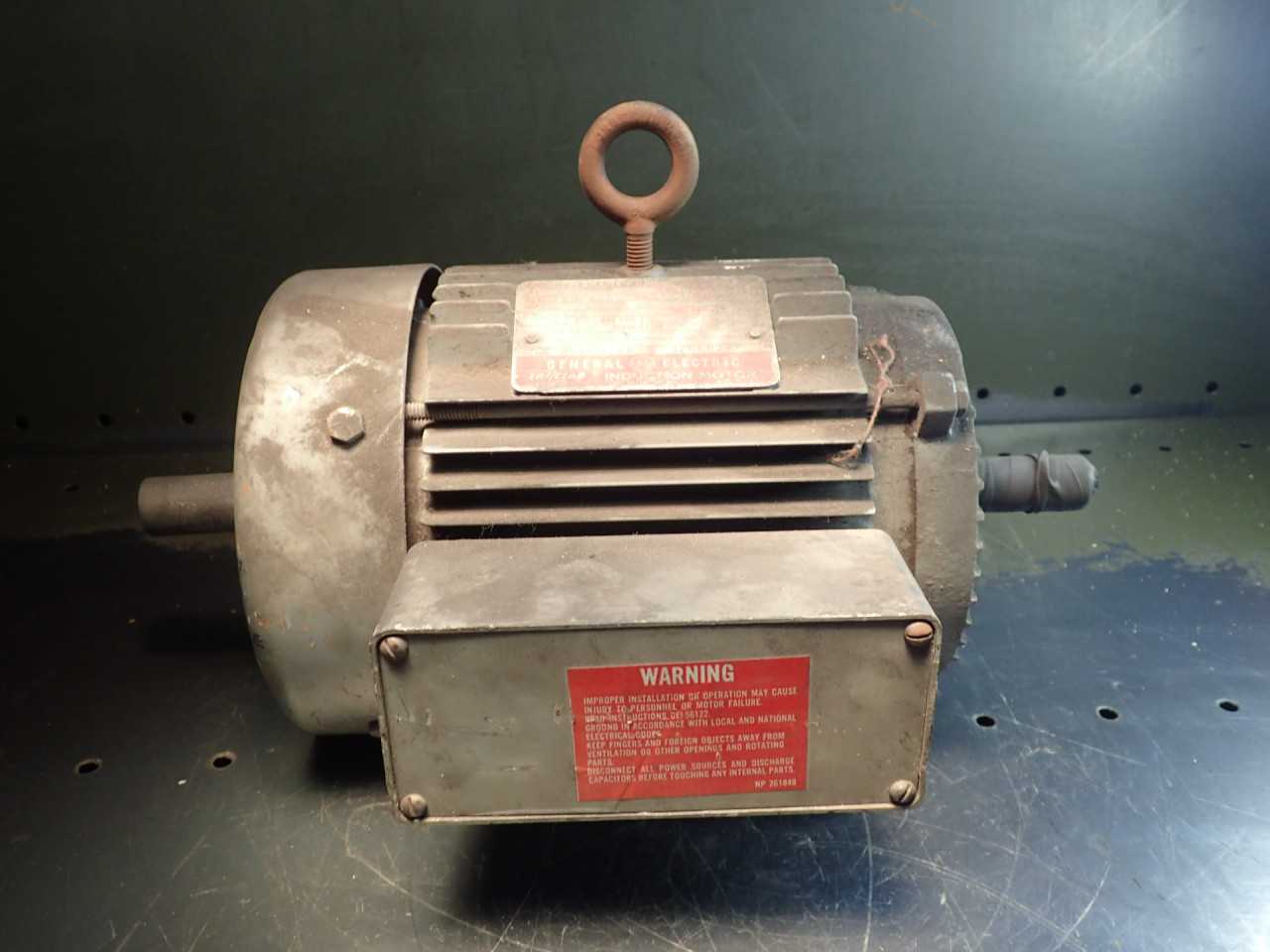 GE Triclad 5K145AL1321 3HP Electric Motor: 230/460V 8.2/4.1A fr. 145T 7/8" Shaft - ELECTRIC MOTORS