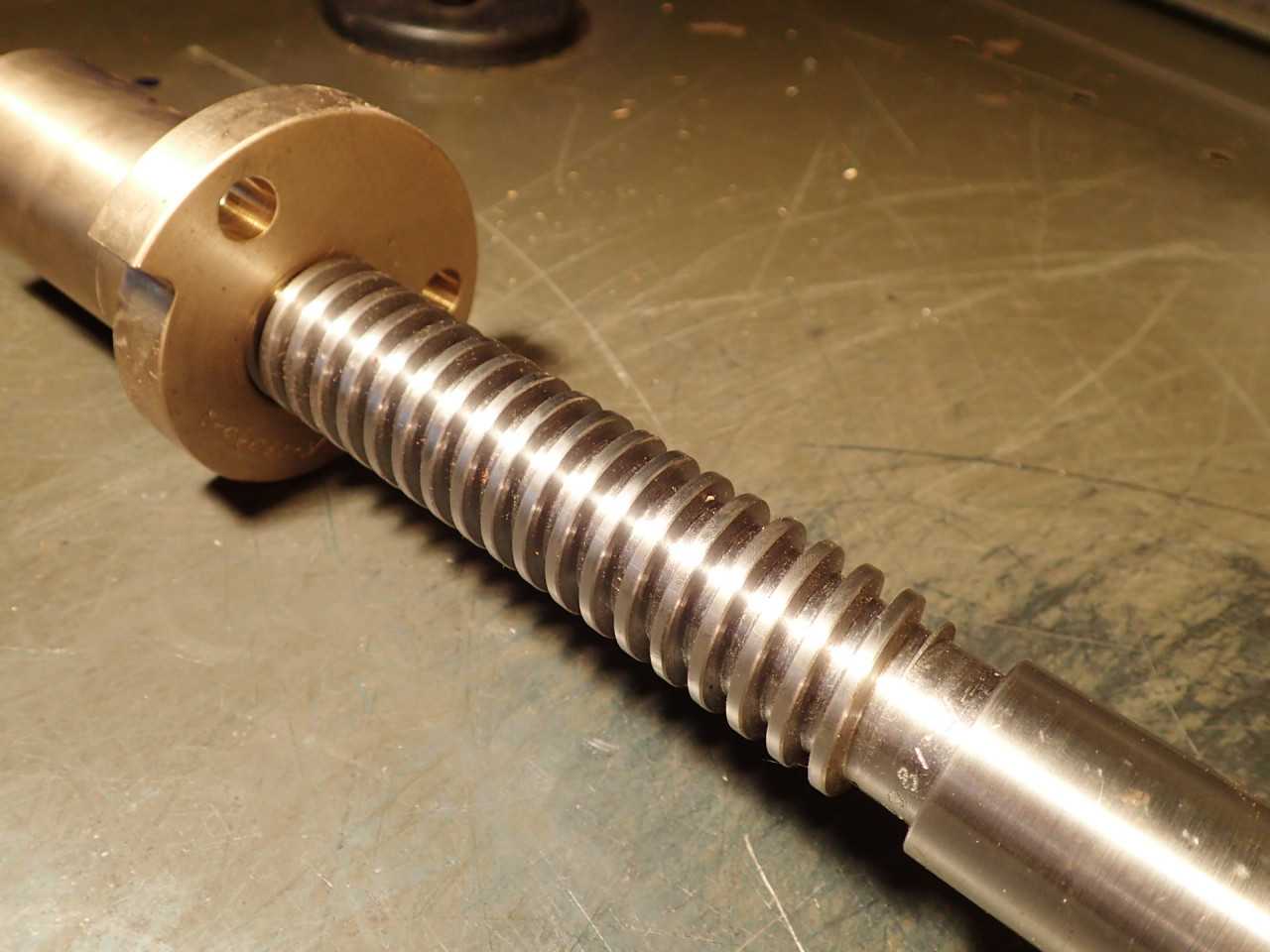 1/4" Pitch Double Lead Screw: 5" Travel, 42-1/2" OAL 7/8"-14 Ends Brass Bushings - MACHINING ACCESSORIES & TOOLING