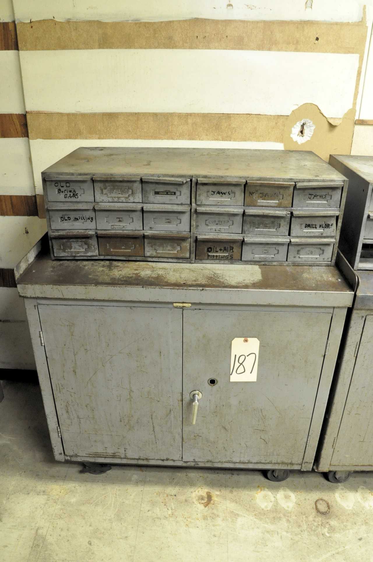 Bin Drawer Cabinet with 2 Door Rolling Cabinet - TOOL STORAGE
