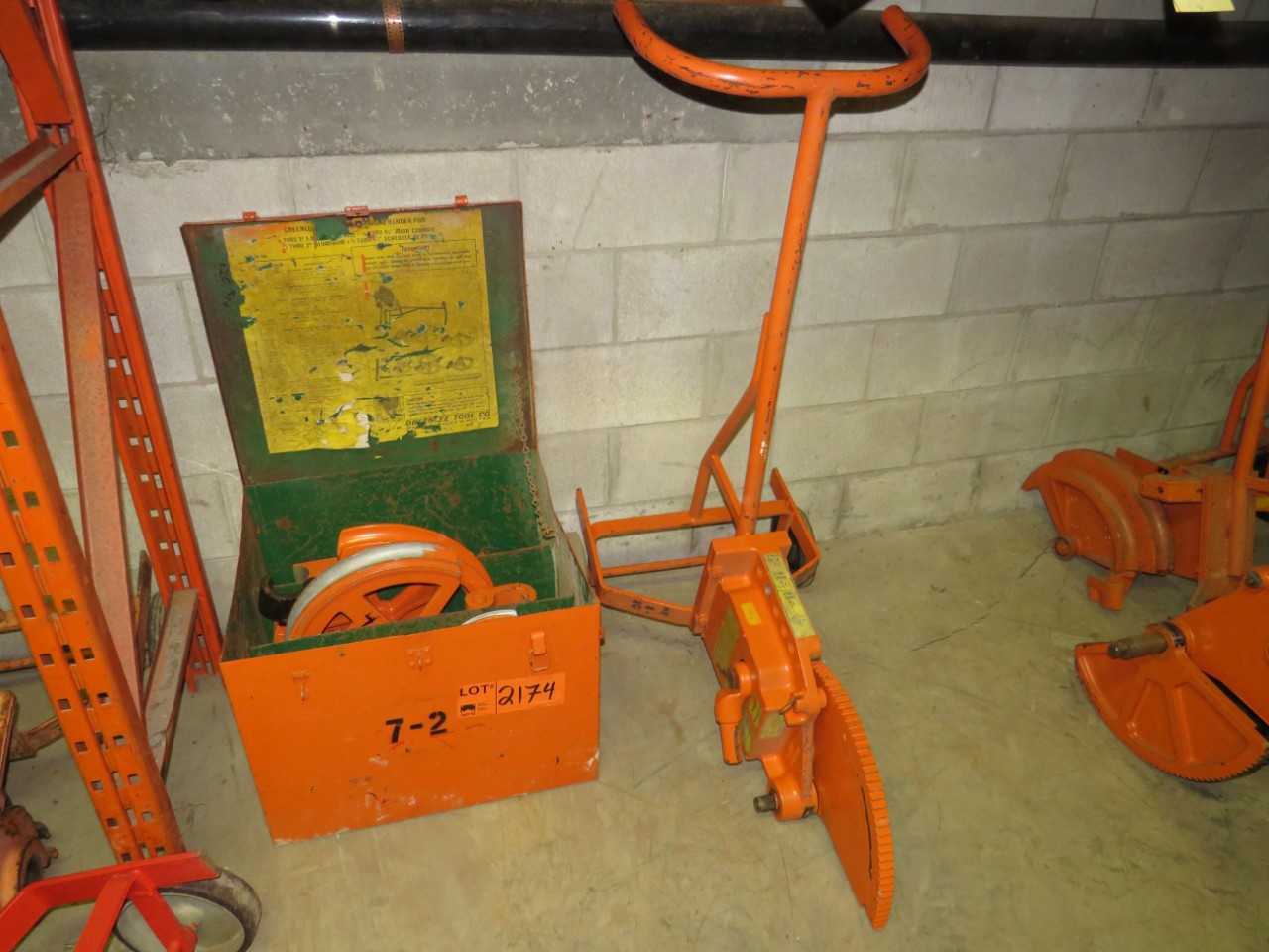 GREENLEE 1818 MECHANICAL PIPE BENDER 1/2" TO 2" W/ SHOE STORAGE BOX - ELECTRIC POWER TOOLS